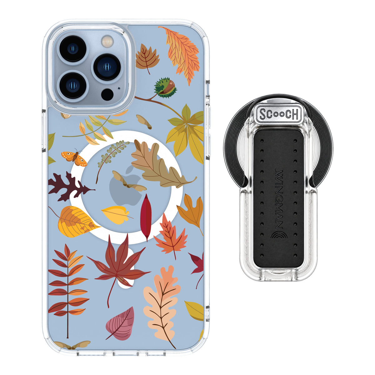 Scooch MagCase Autumn Leaves for iPhone 13 Pro Max — MagSafe Wingback Bundle - Clear