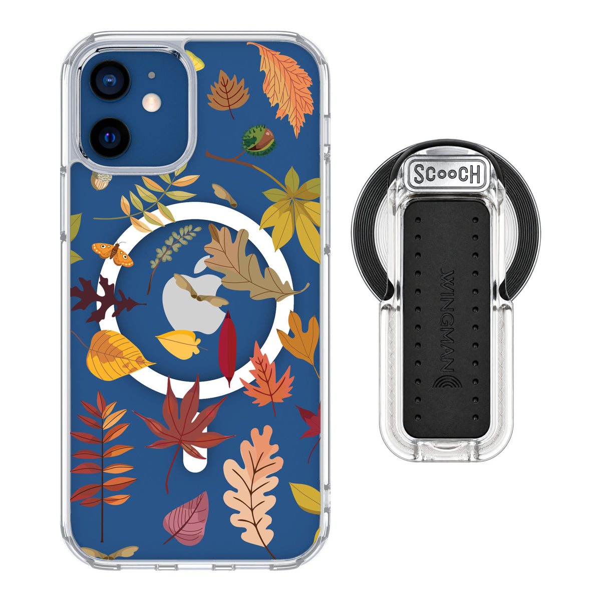 Scooch MagCase Autumn Leaves for iPhone 12 — MagSafe Wingback Bundle - Clear