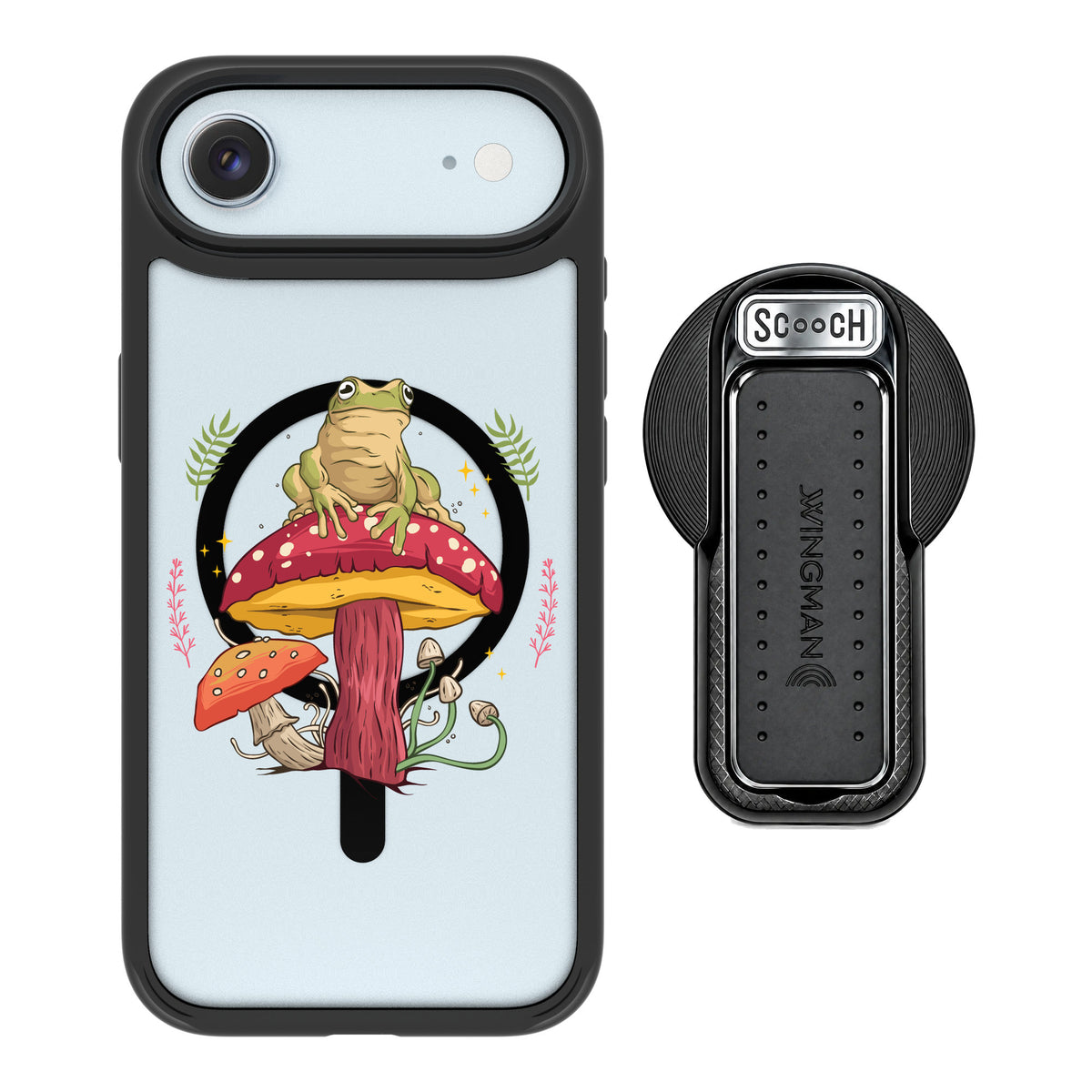 Scooch MagCase Toadstool Frog for iPhone Air — MagSafe Wingback Bundle - Black