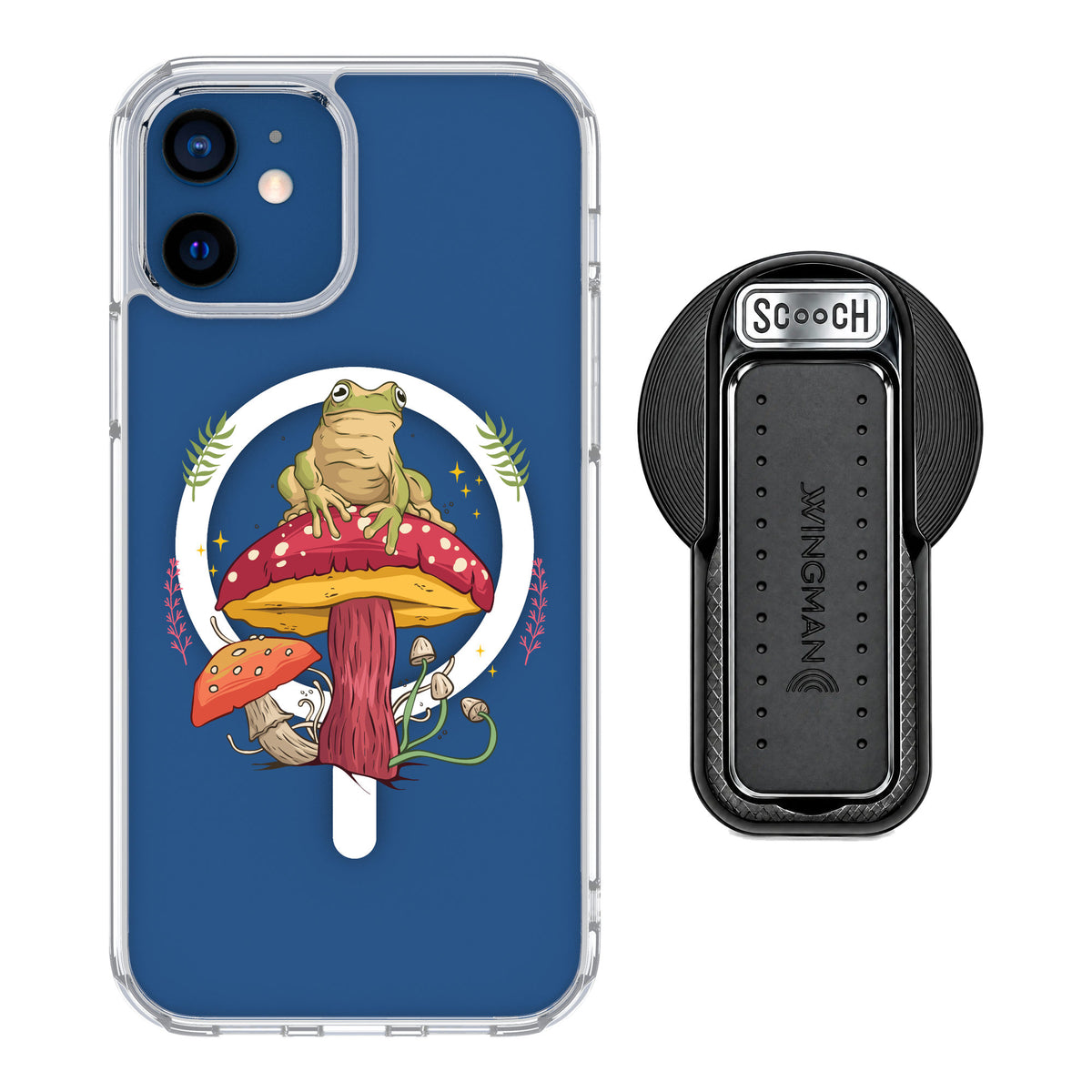 Scooch MagCase Toadstool Frog for iPhone 12 — MagSafe Wingback Bundle - Black