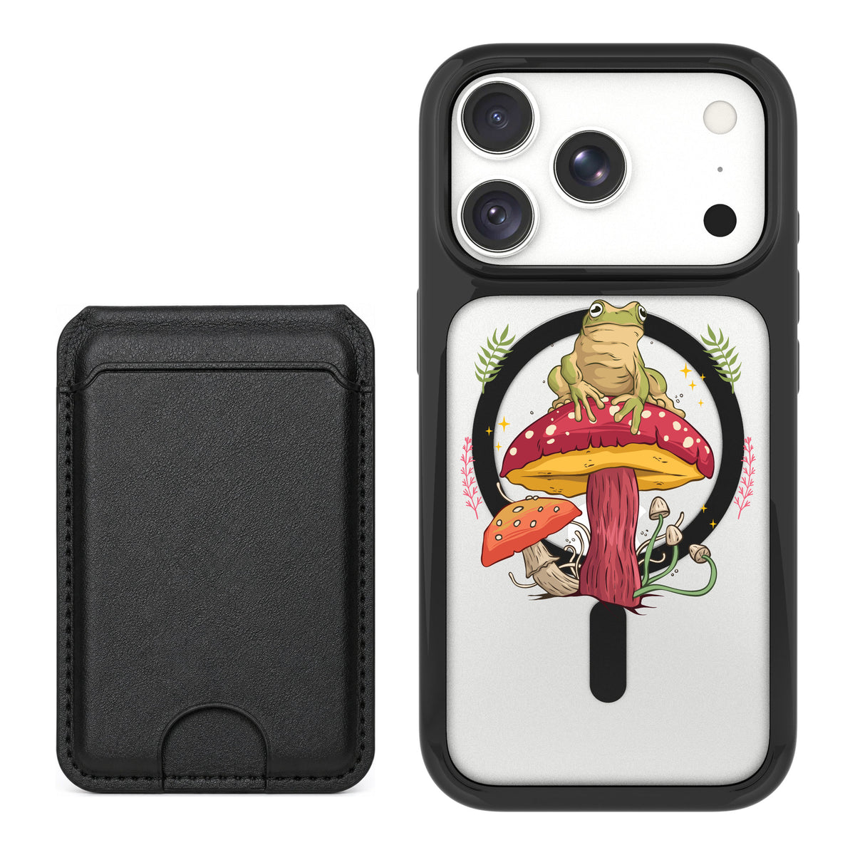 Scooch MagCase Toadstool Frog for iPhone 18 Pro — Black MagWallet Bundle