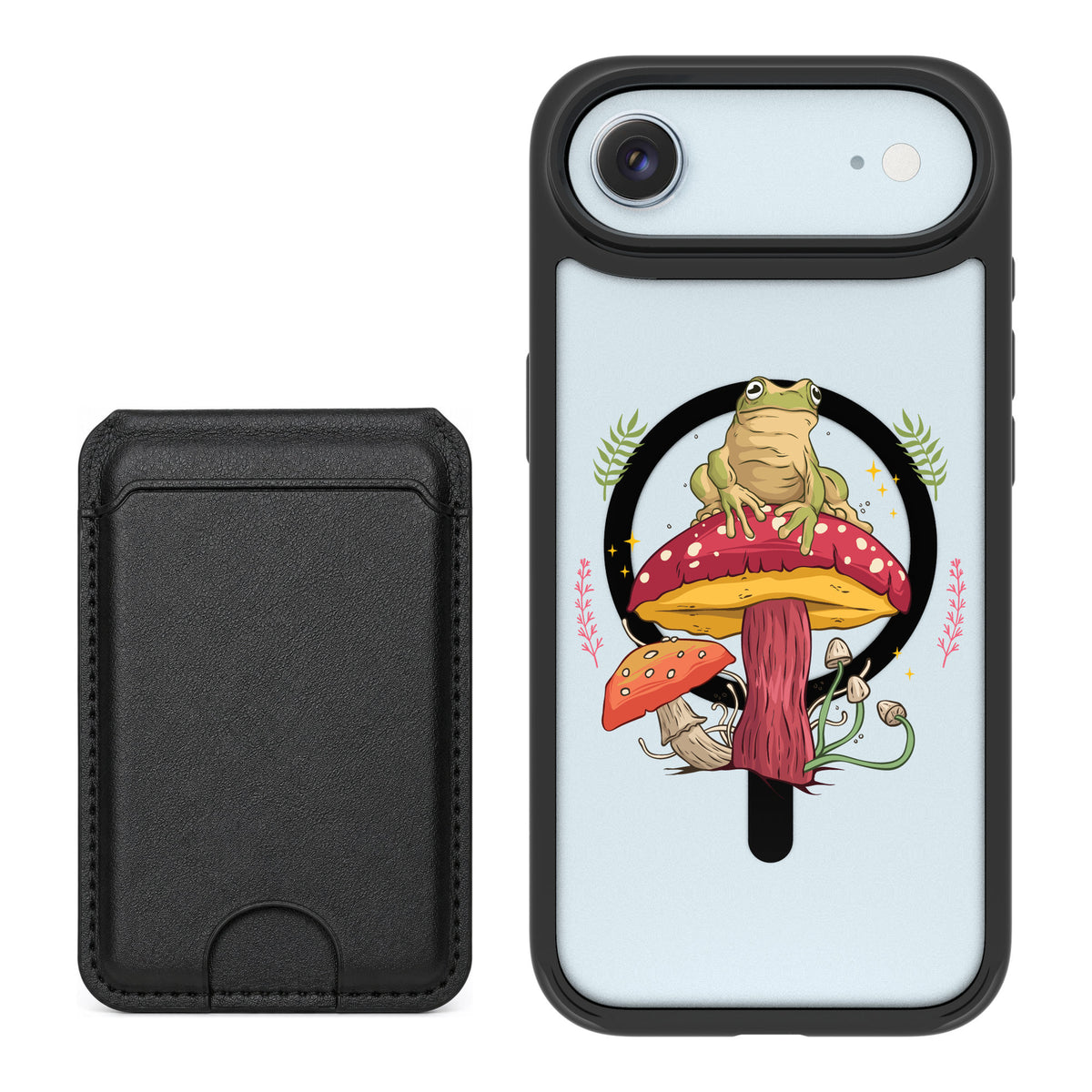 Scooch MagCase Toadstool Frog for iPhone Air — Black MagWallet Bundle
