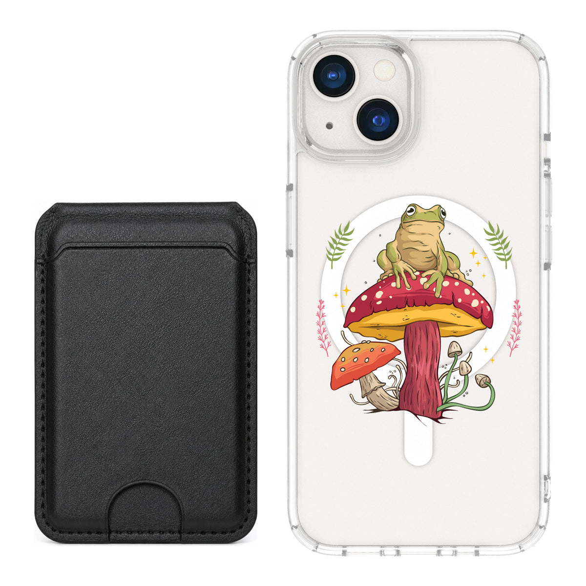 Scooch MagCase Toadstool Frog for iPhone 13 — Black MagWallet Bundle