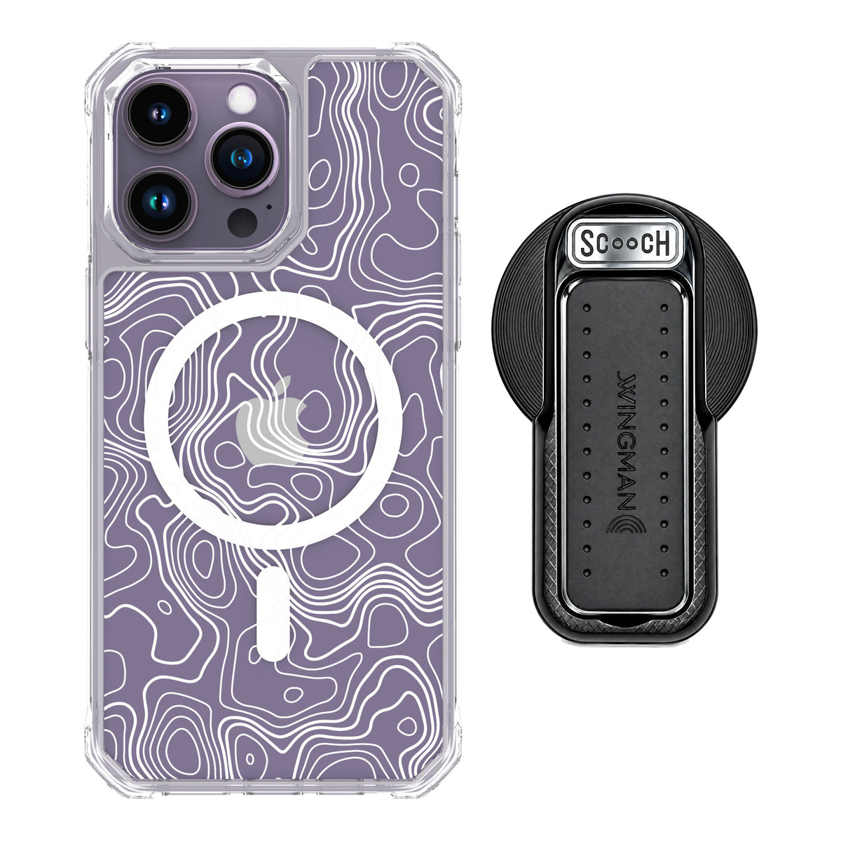 Scooch MagCase Topography for iPhone 14 Pro Max — MagSafe Wingback Bundle - Black
