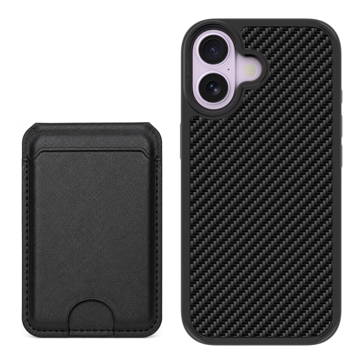 Scooch MagCase Carbon Fiber for iPhone 17 — Black MagWallet Bundle