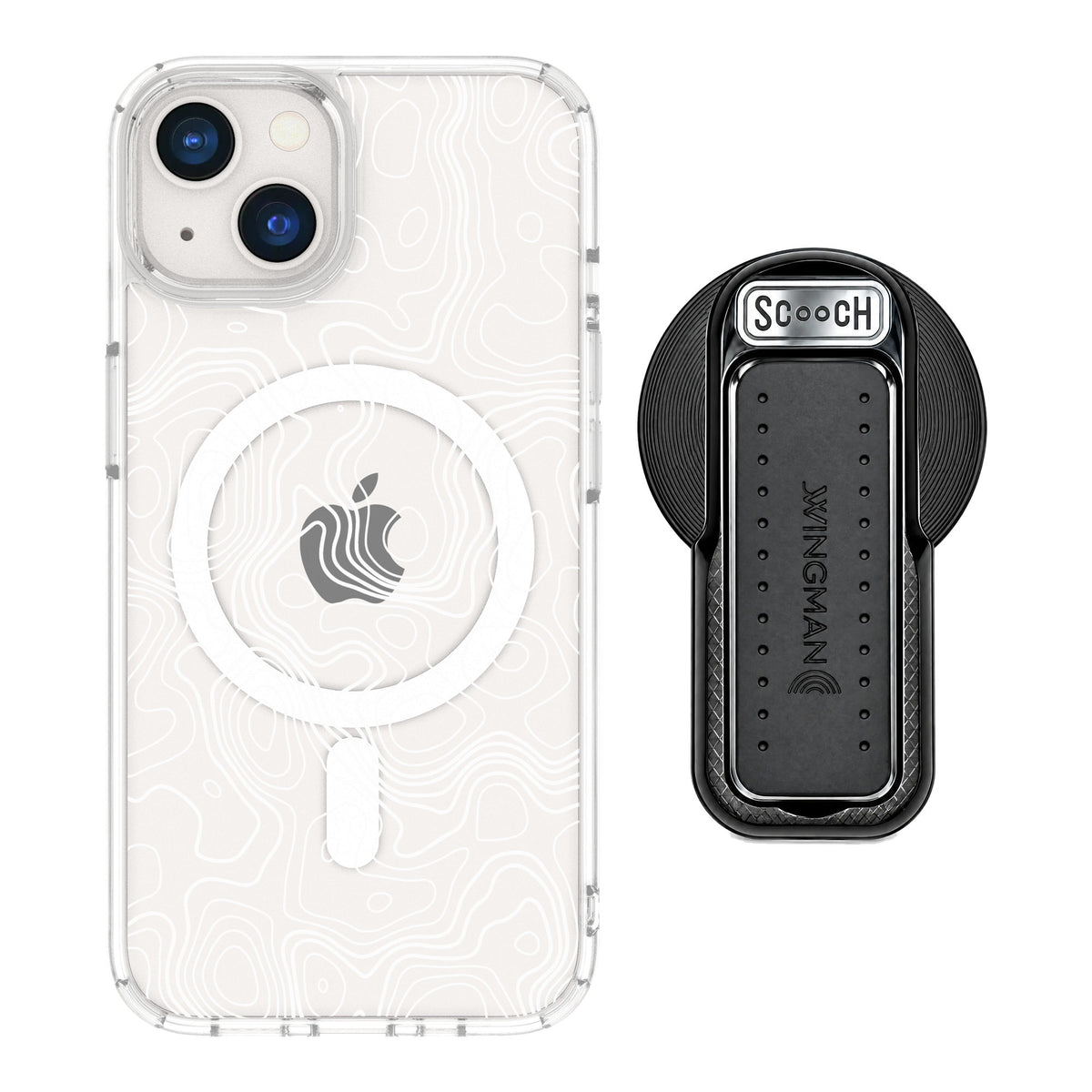 Scooch MagCase Topography for iPhone 13 — MagSafe Wingback Bundle - Black