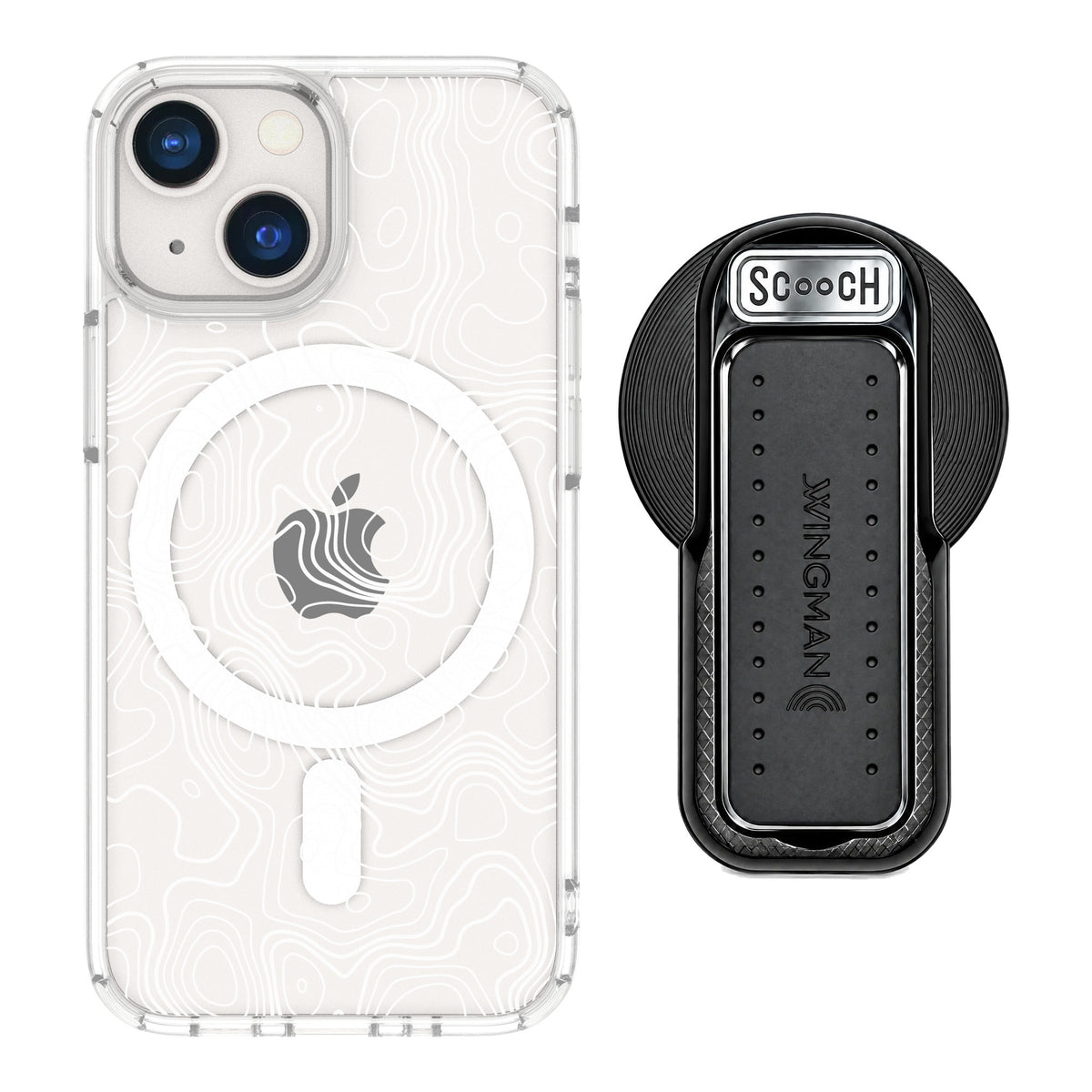 Scooch MagCase Topography for iPhone 13 mini — MagSafe Wingback Bundle - Black
