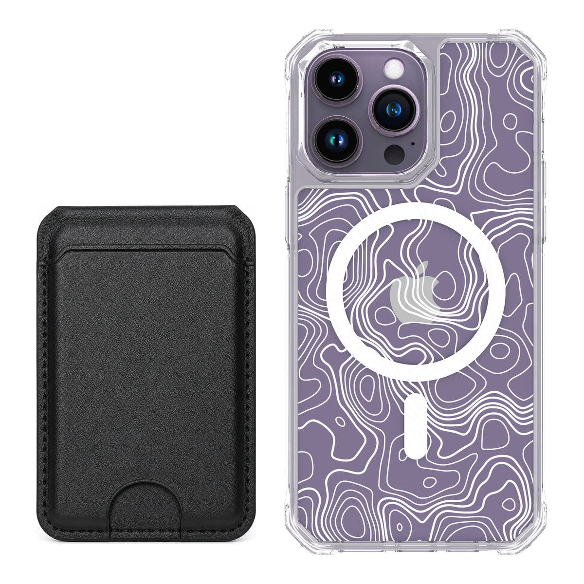 Scooch MagCase Topography for iPhone 14 Pro Max — Black MagWallet Bundle