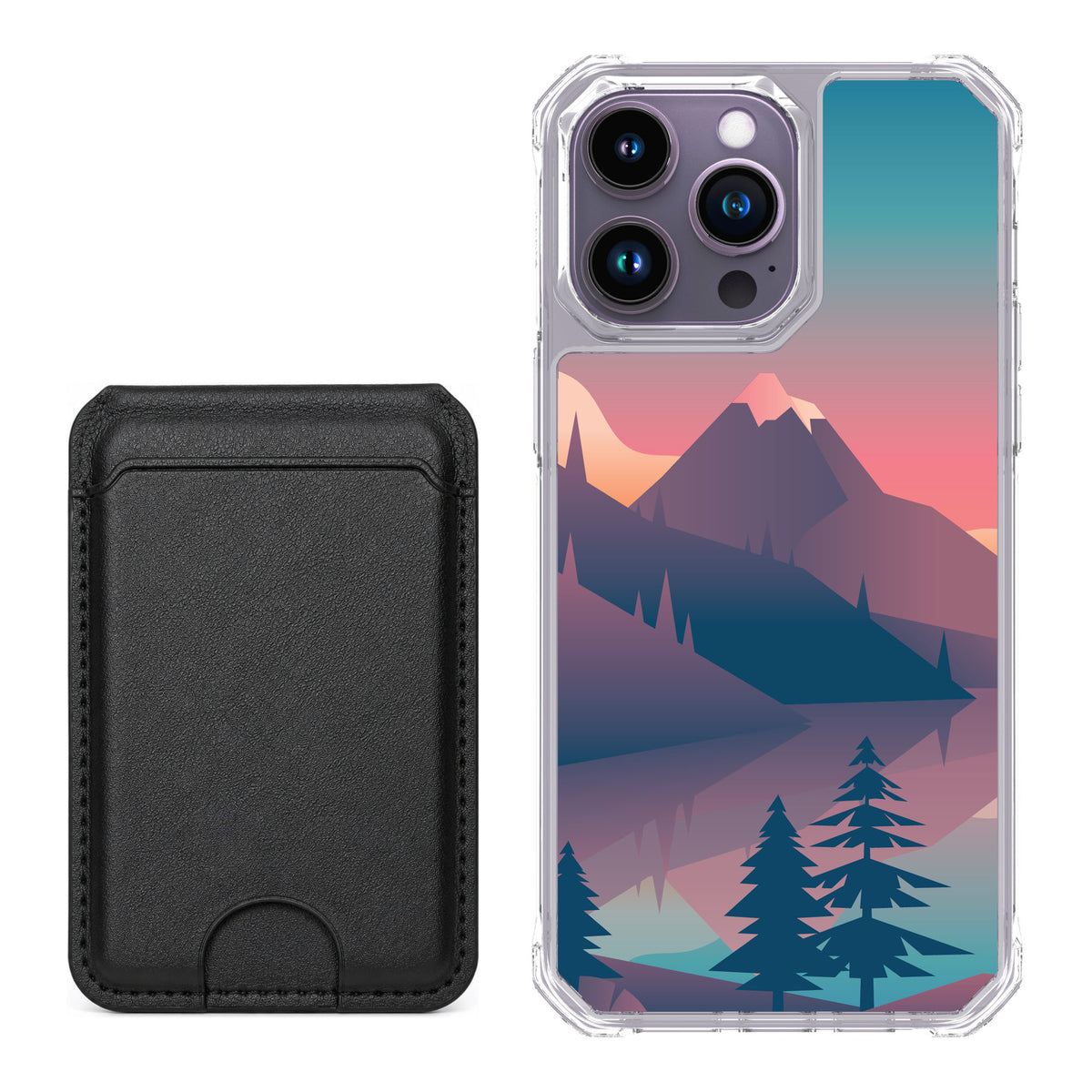Scooch MagCase Mountain Range for iPhone 14 Pro Max — Black MagWallet Bundle
