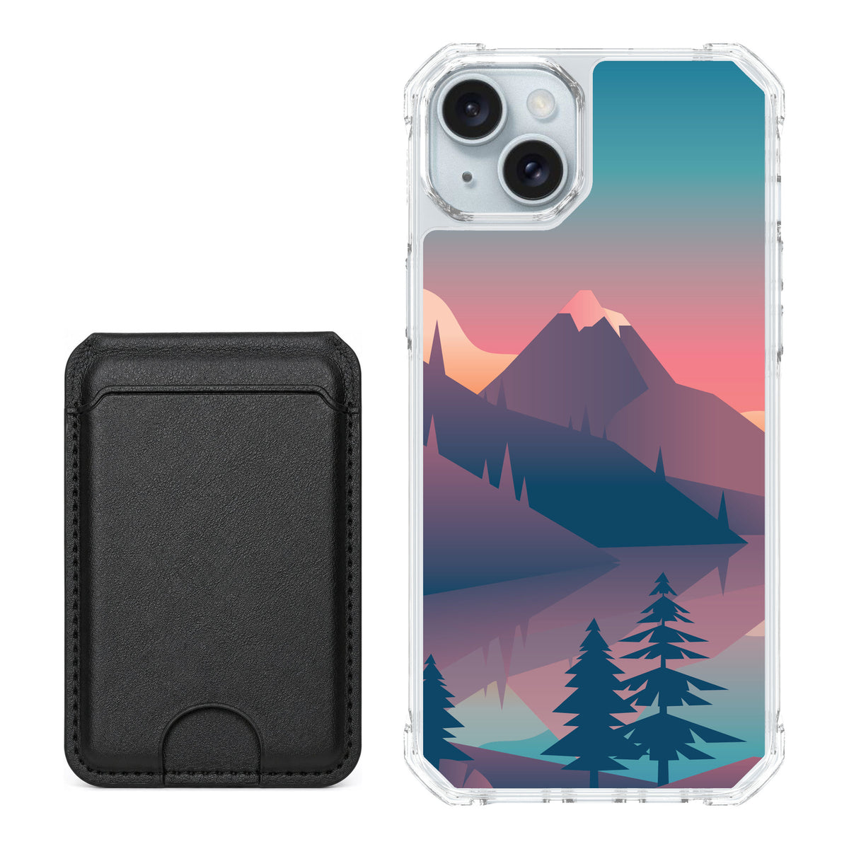Scooch MagCase Mountain Range for iPhone 14 Plus — Black MagWallet Bundle
