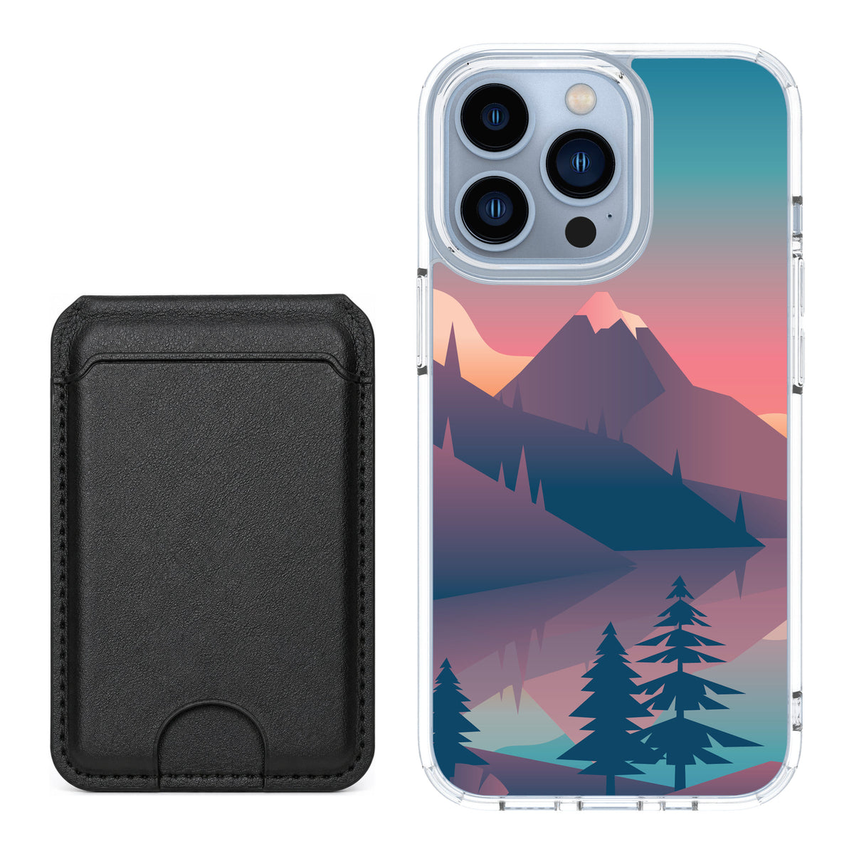 Scooch MagCase Mountain Range for iPhone 13 Pro — Black MagWallet Bundle