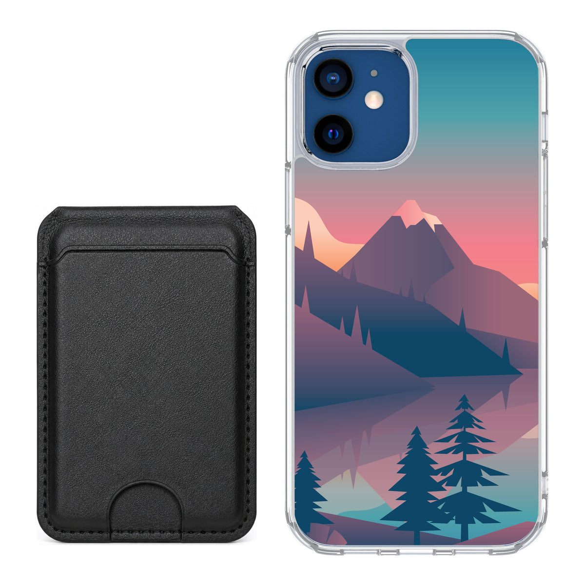 Scooch MagCase Mountain Range for iPhone 12 — Black MagWallet Bundle