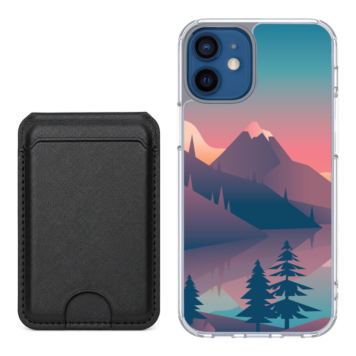 Scooch MagCase Mountain Range for iPhone 12 mini — Black MagWallet Bundle