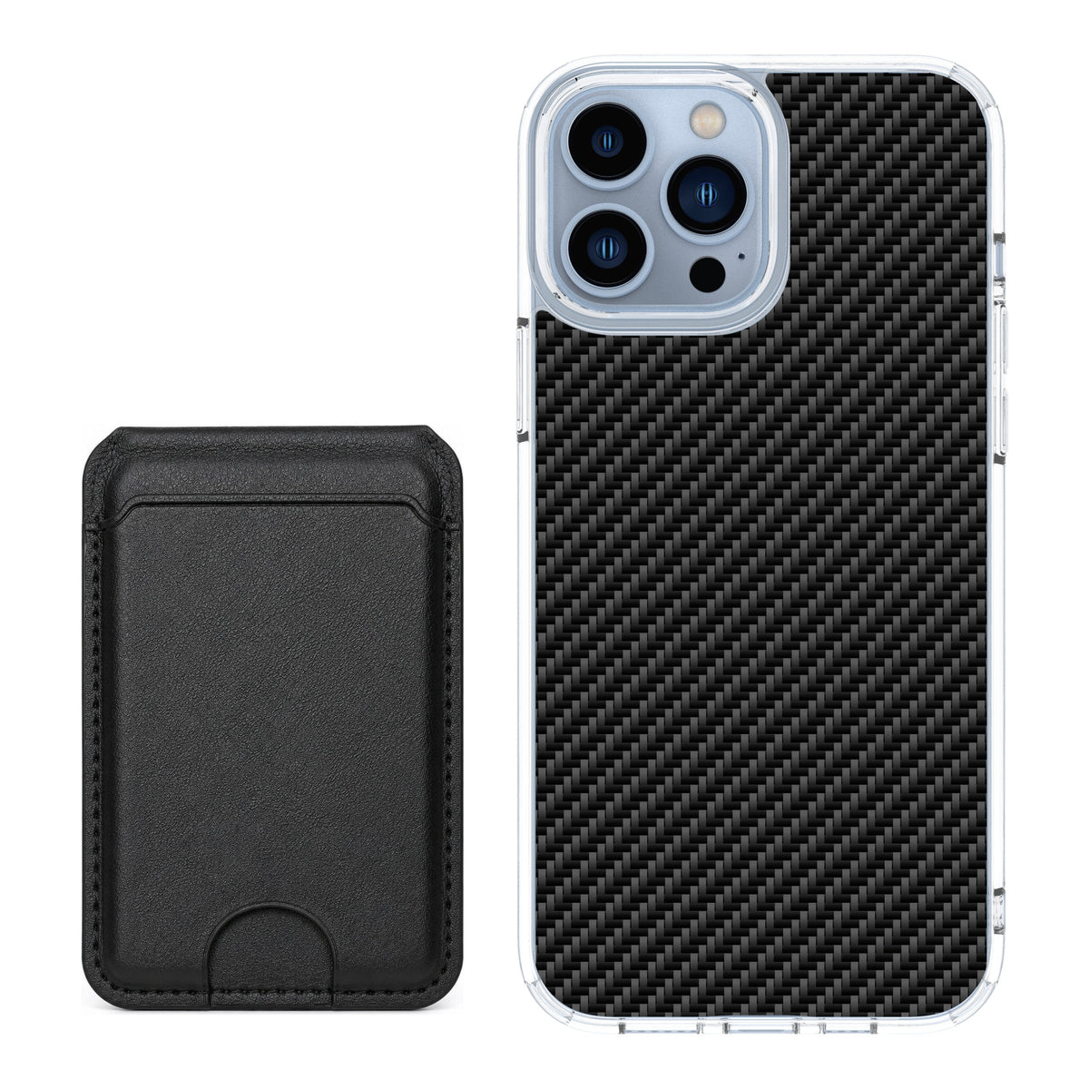 Scooch MagCase Carbon Fiber for iPhone 13 Pro Max — Black MagWallet Bundle