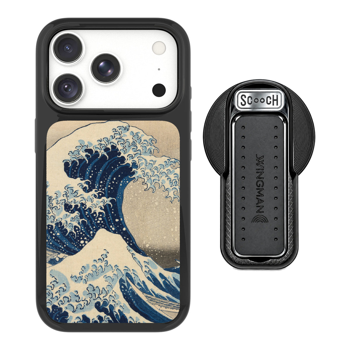 Scooch MagCase Great Wave for iPhone 18 Pro Max — MagSafe Wingback Bundle - Black