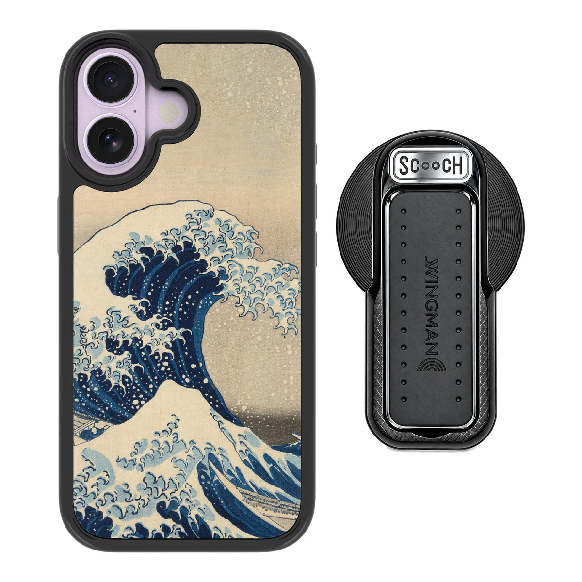 Scooch MagCase Great Wave for iPhone 17 — MagSafe Wingback Bundle - Black