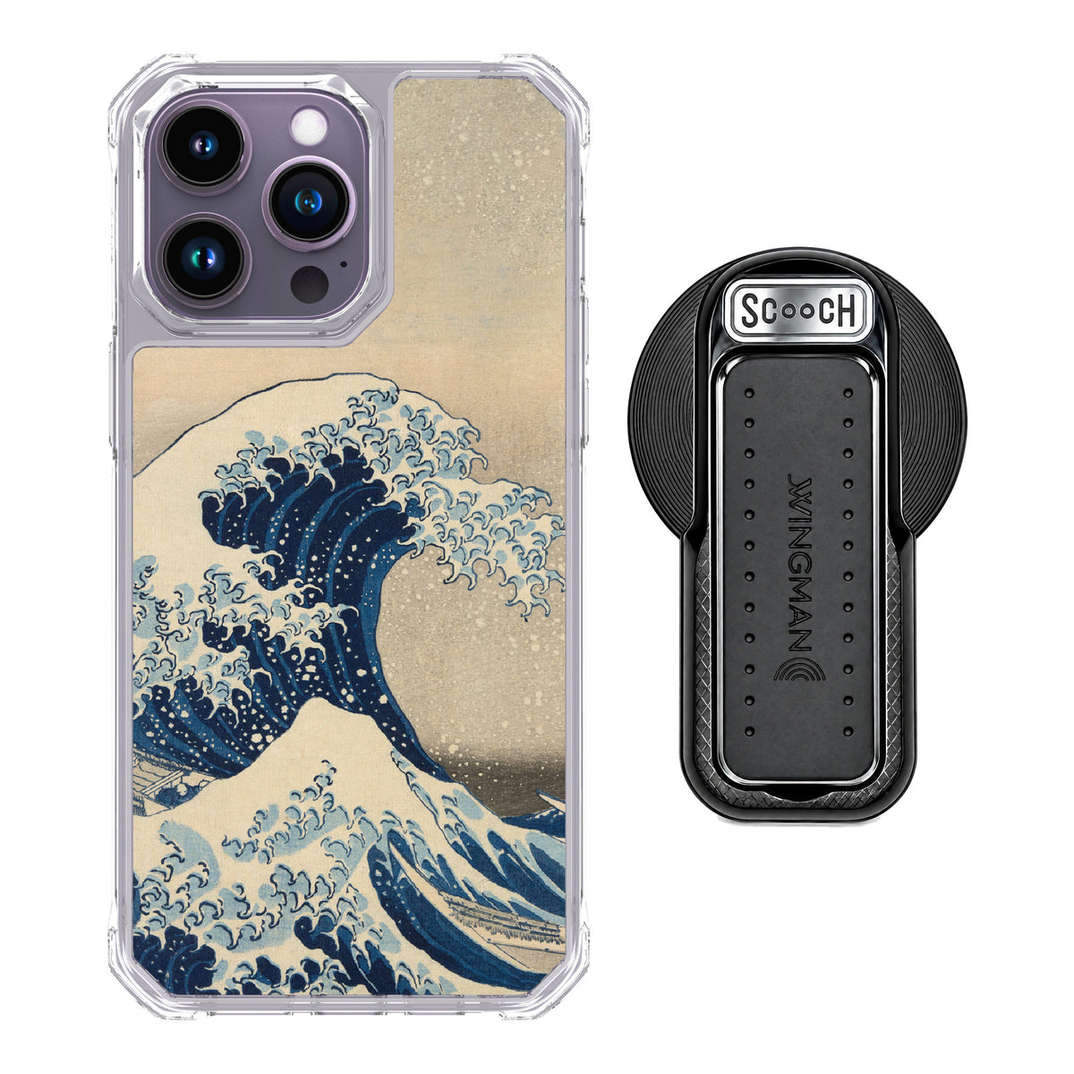 Scooch MagCase Great Wave for iPhone 14 Pro Max — MagSafe Wingback Bundle - Black