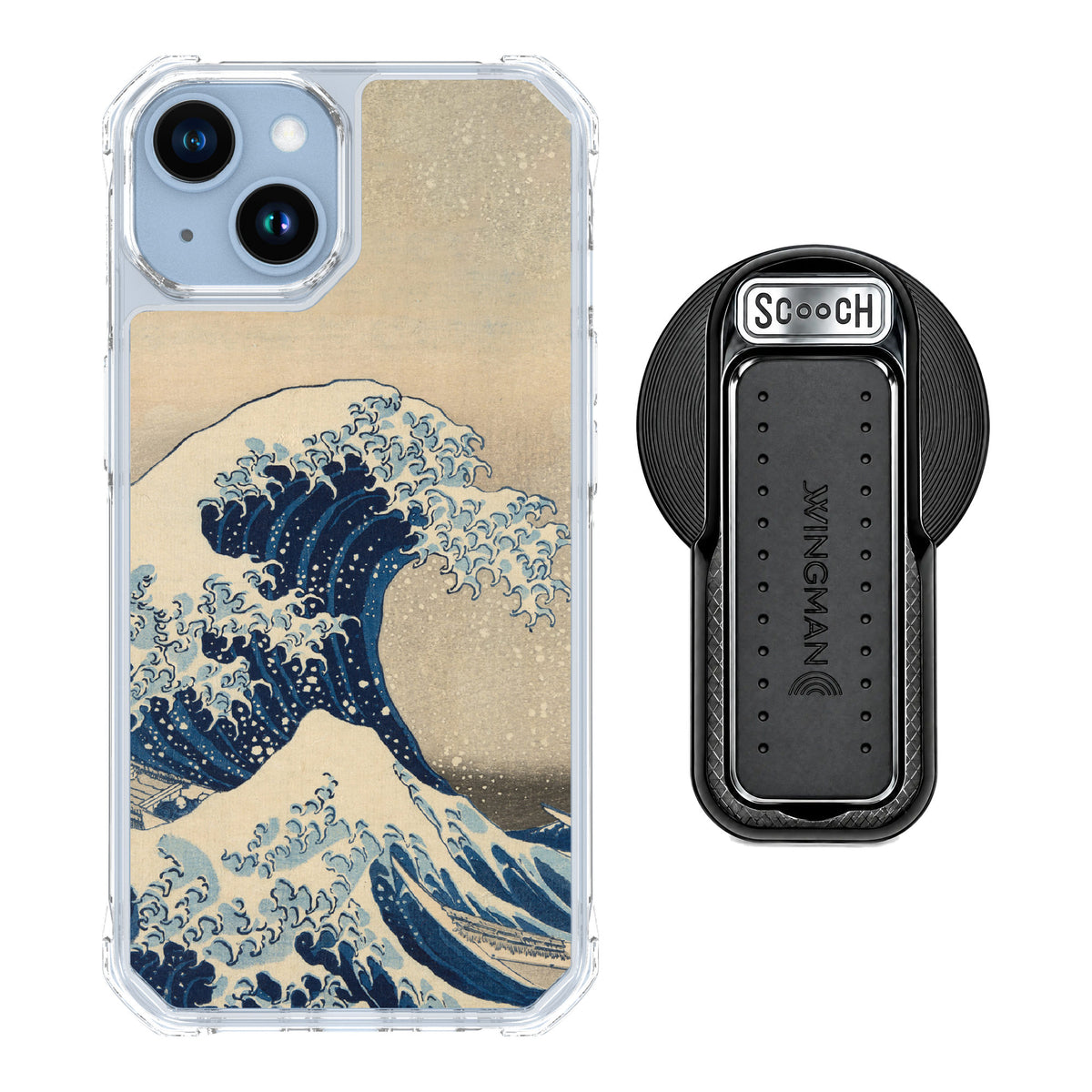 Scooch MagCase Great Wave for iPhone 14 — MagSafe Wingback Bundle - Black