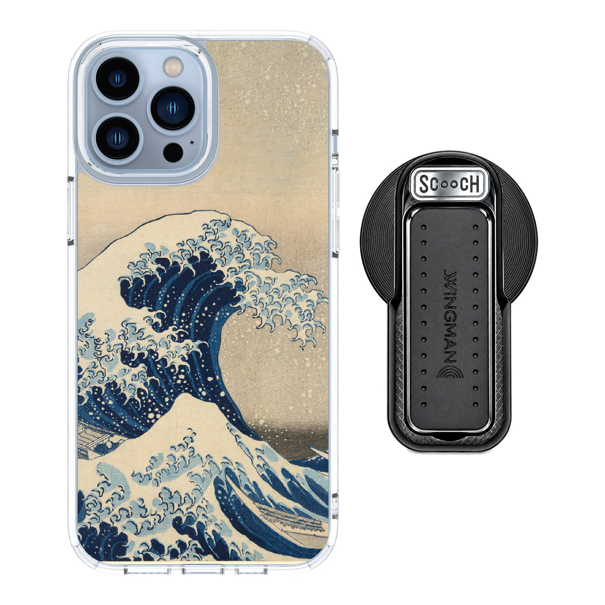 Scooch MagCase Great Wave for iPhone 13 Pro Max — MagSafe Wingback Bundle - Black