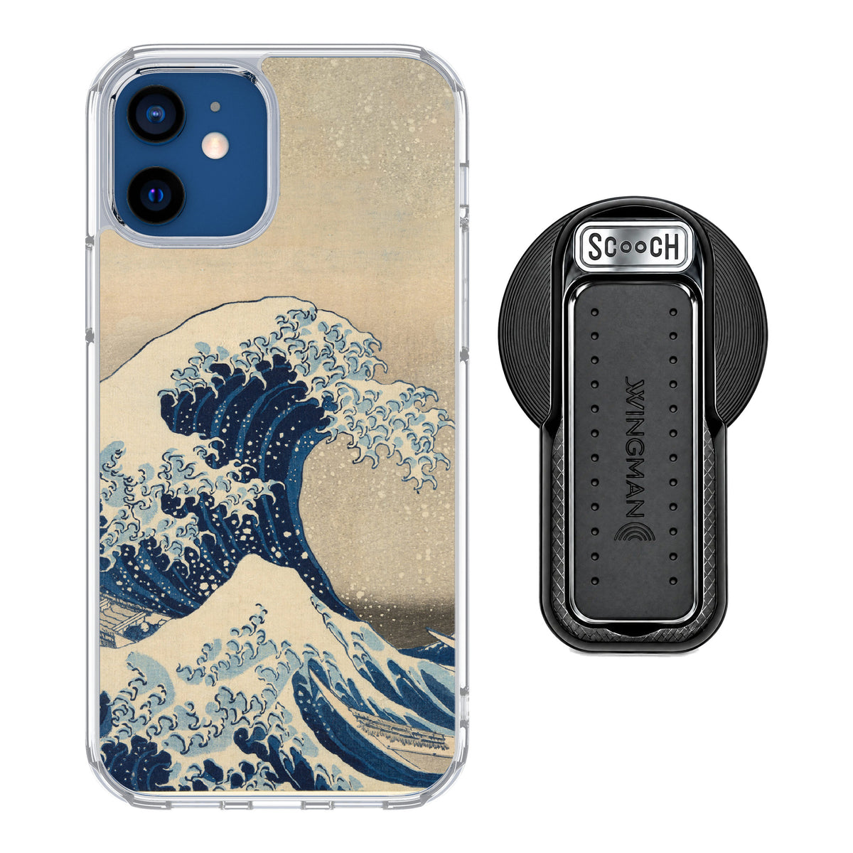 Scooch MagCase Great Wave for iPhone 12 — MagSafe Wingback Bundle - Black