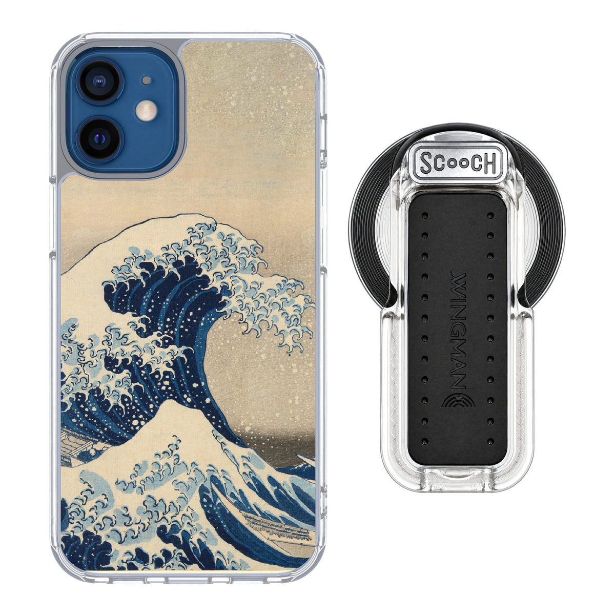 Scooch MagCase Great Wave for iPhone 12 mini — MagSafe Wingback Bundle - Clear