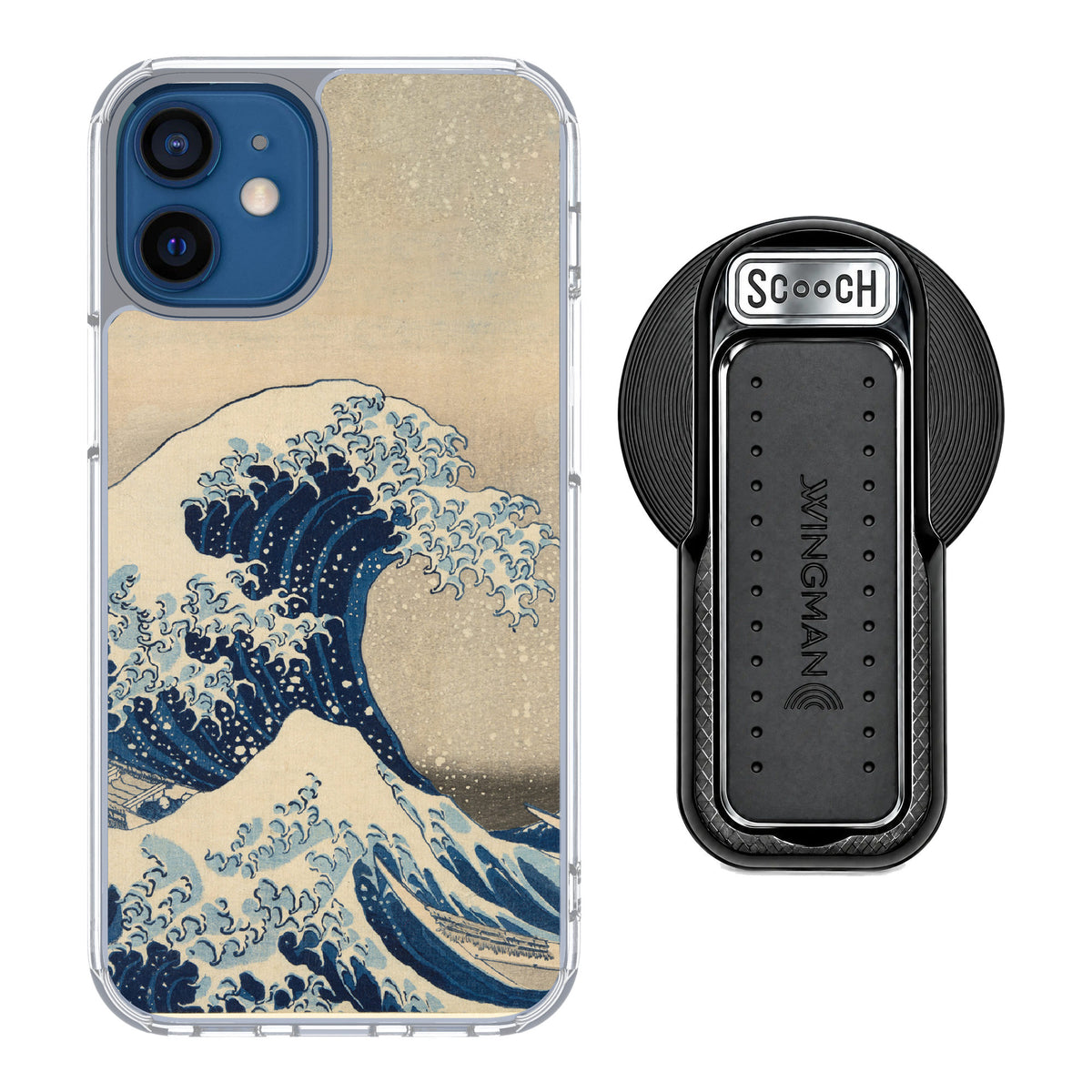 Scooch MagCase Great Wave for iPhone 12 mini — MagSafe Wingback Bundle - Black