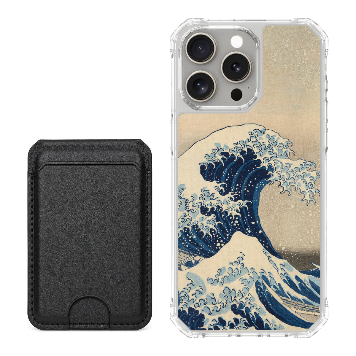 Scooch MagCase Great Wave for iPhone 15 Pro Max — Black MagWallet Bundle