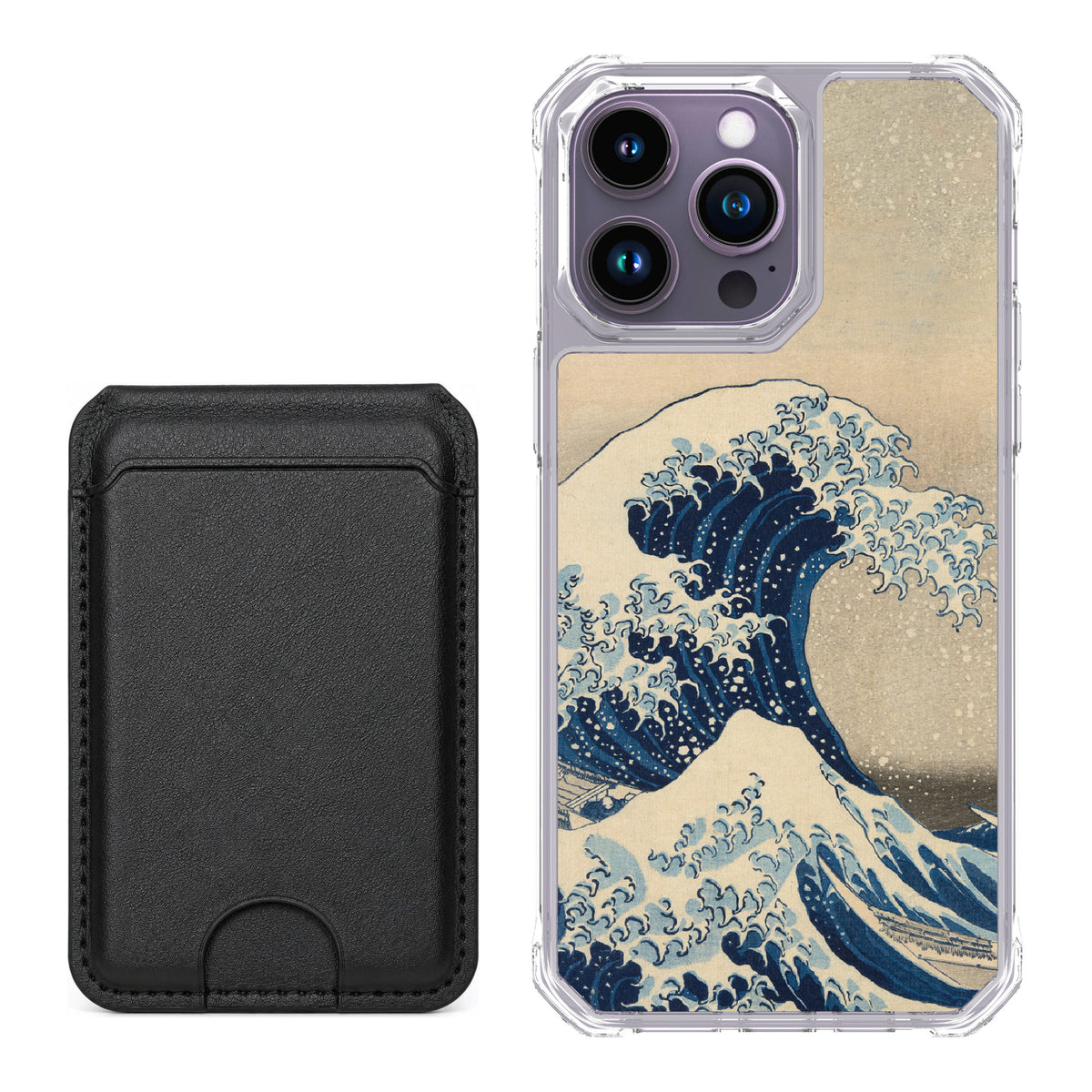 Scooch MagCase Great Wave for iPhone 14 Pro Max — Black MagWallet Bundle