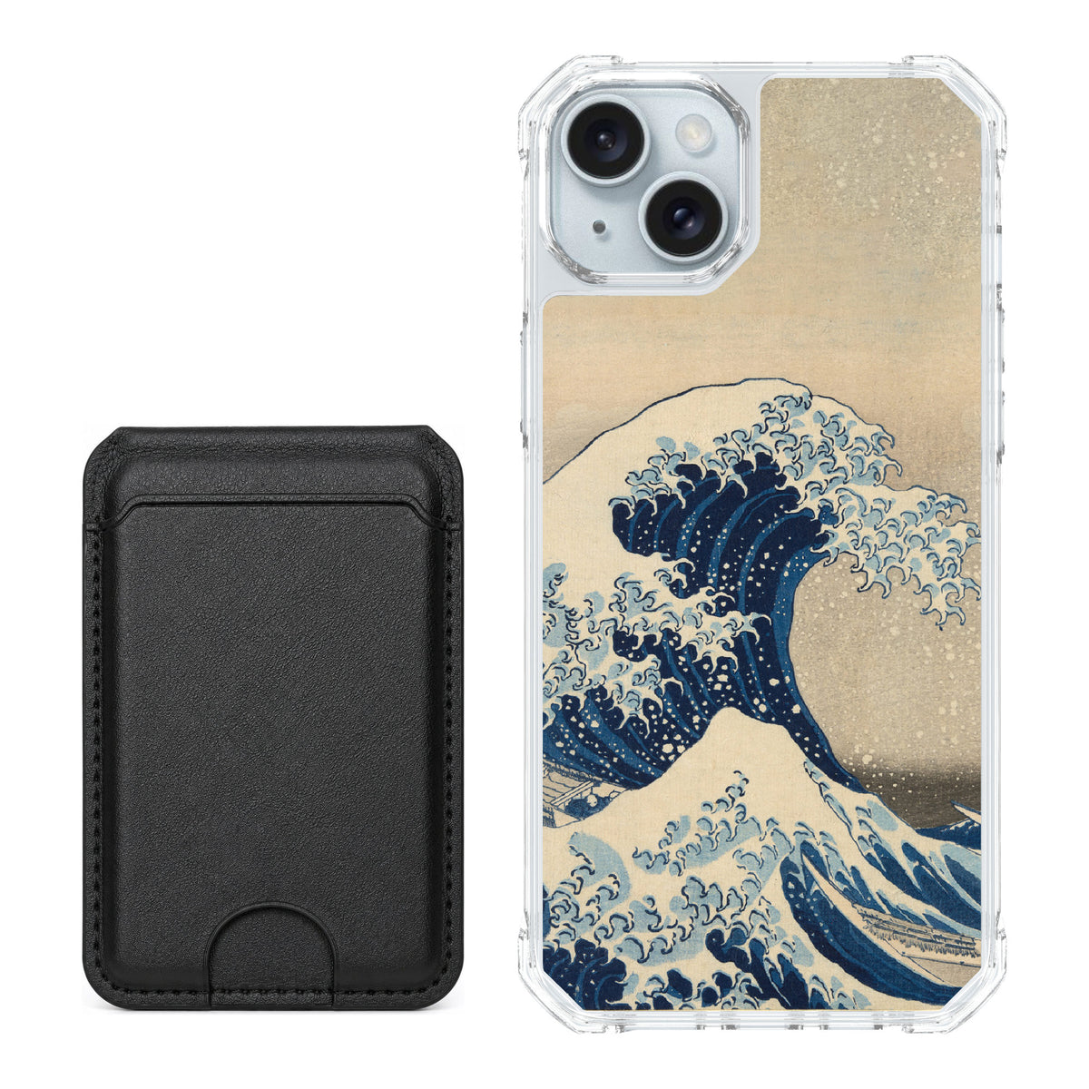 Scooch MagCase Great Wave for iPhone 14 Plus — Black MagWallet Bundle