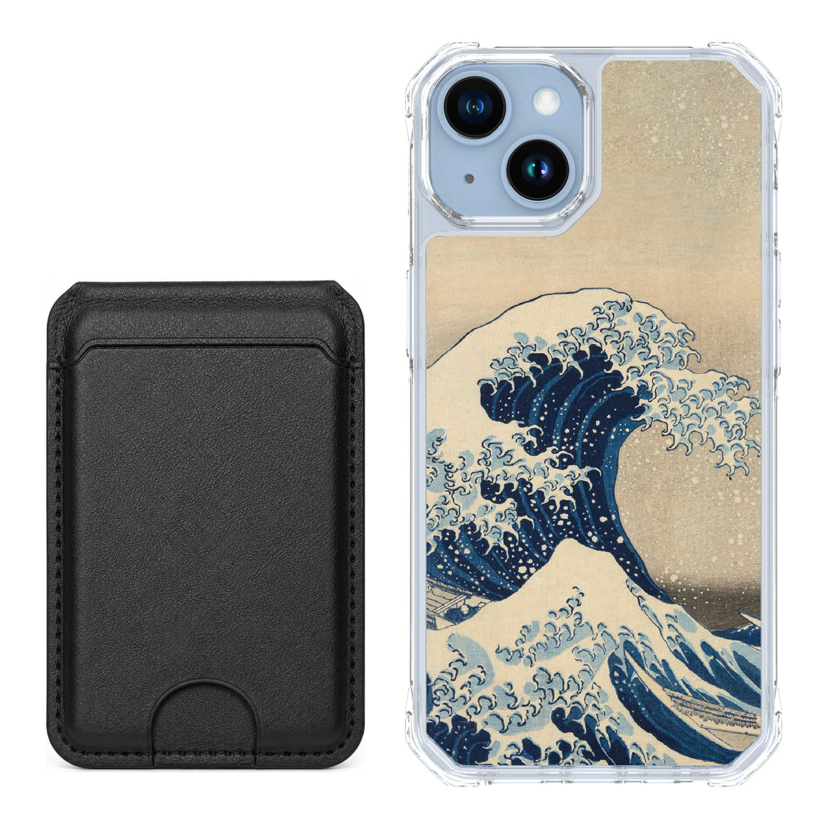 Scooch MagCase Great Wave for iPhone 14 — Black MagWallet Bundle