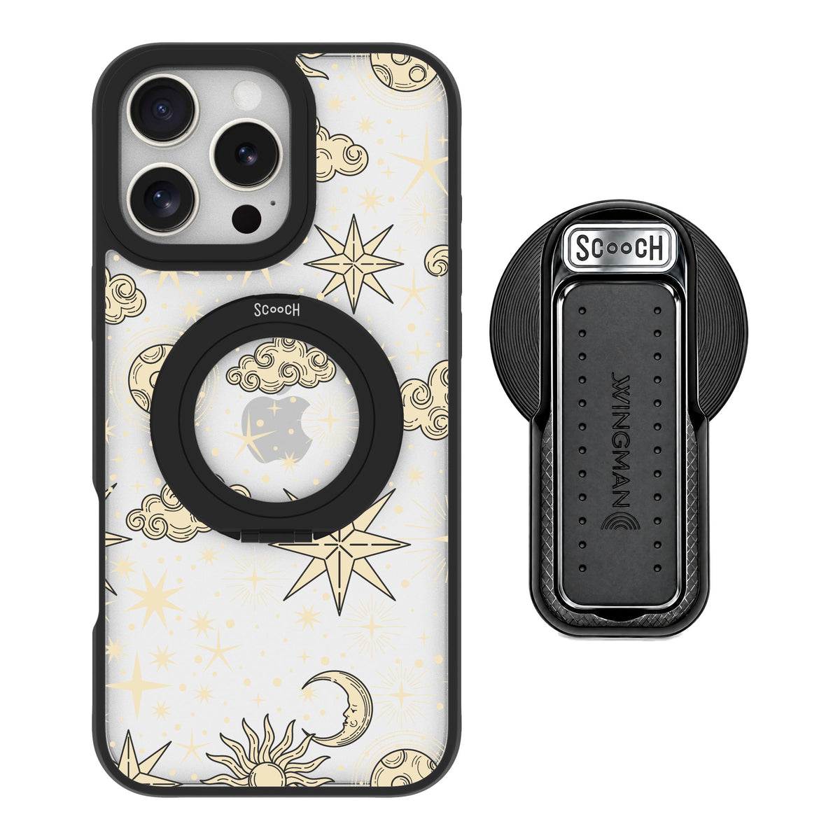 Scooch MagCase Celestial Sleep for iPhone 16 Pro Max — MagSafe Wingback Bundle - Black