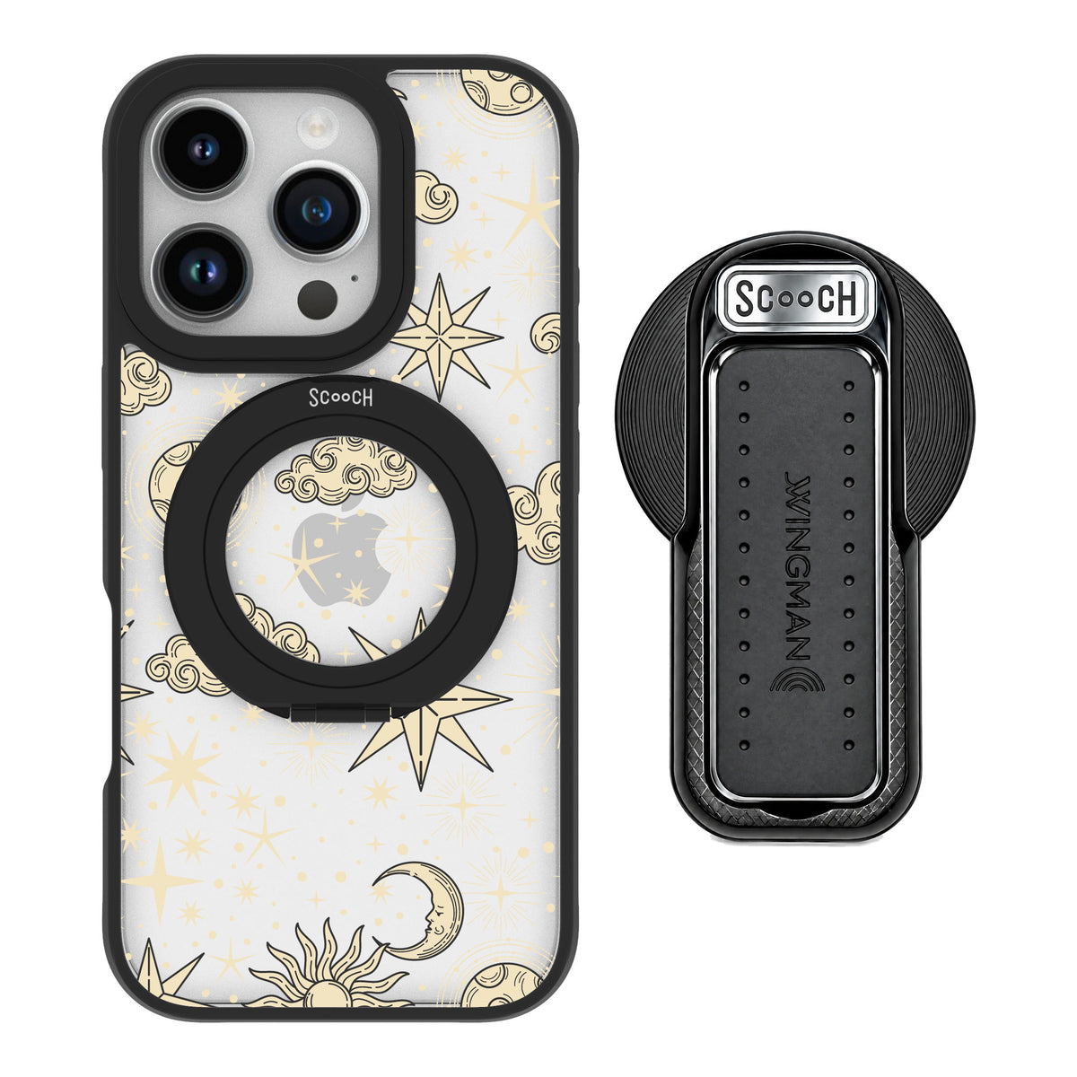 Scooch MagCase Celestial Sleep for iPhone 16 Pro — MagSafe Wingback Bundle - Black
