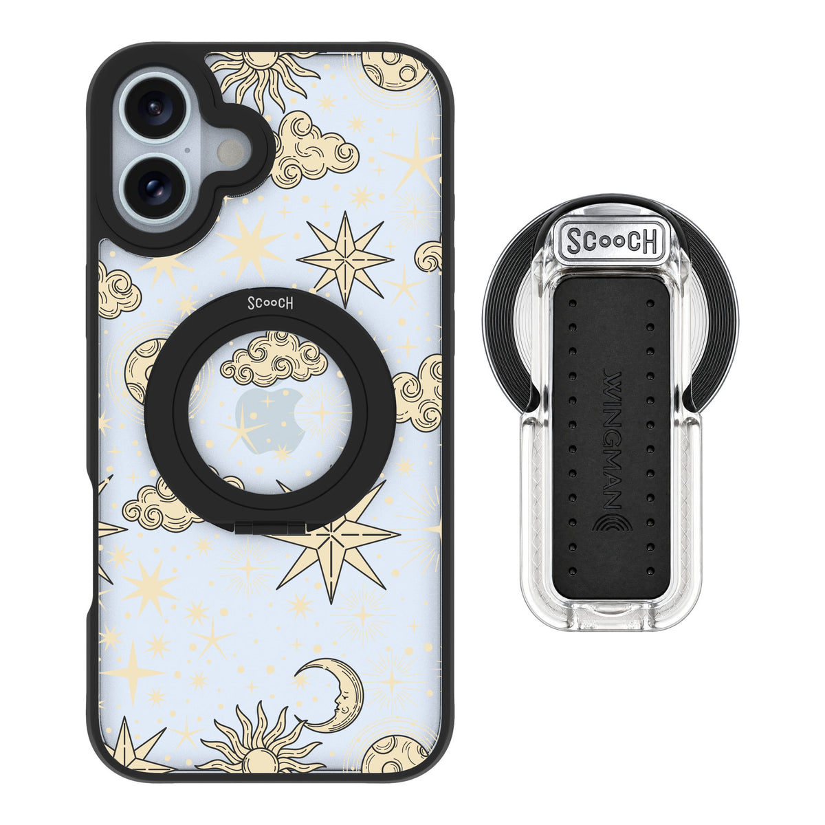Scooch MagCase Celestial Sleep for iPhone 16 Plus — MagSafe Wingback Bundle - Clear