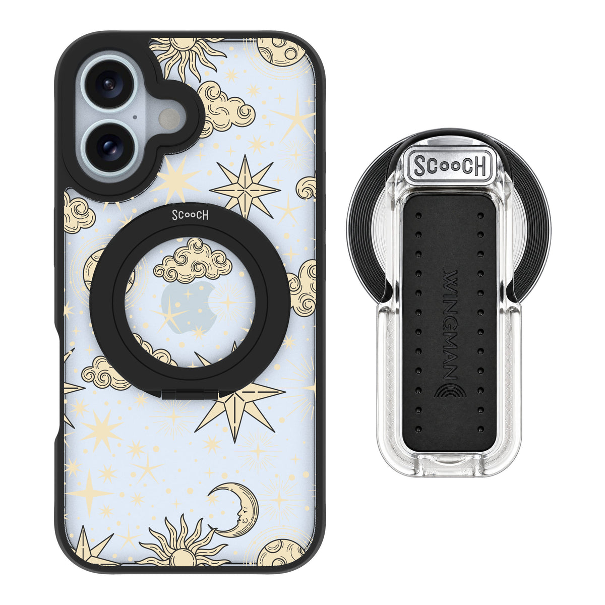 Scooch MagCase Celestial Sleep for iPhone 16 — MagSafe Wingback Bundle - Clear