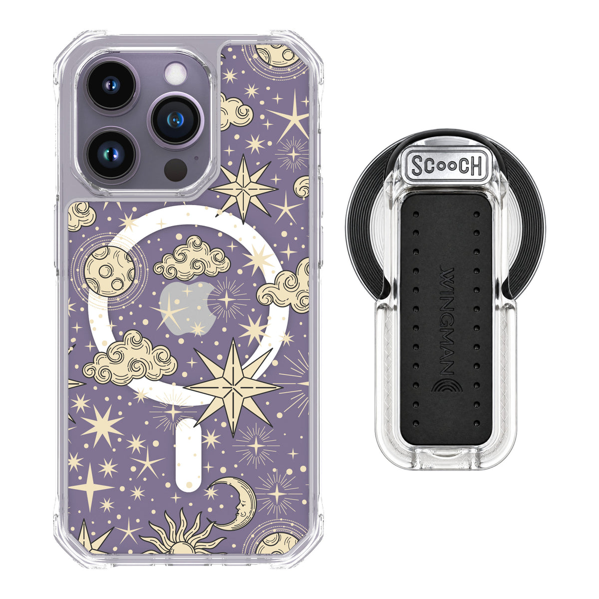 Scooch MagCase Celestial Sleep for iPhone 14 Pro — MagSafe Wingback Bundle - Clear