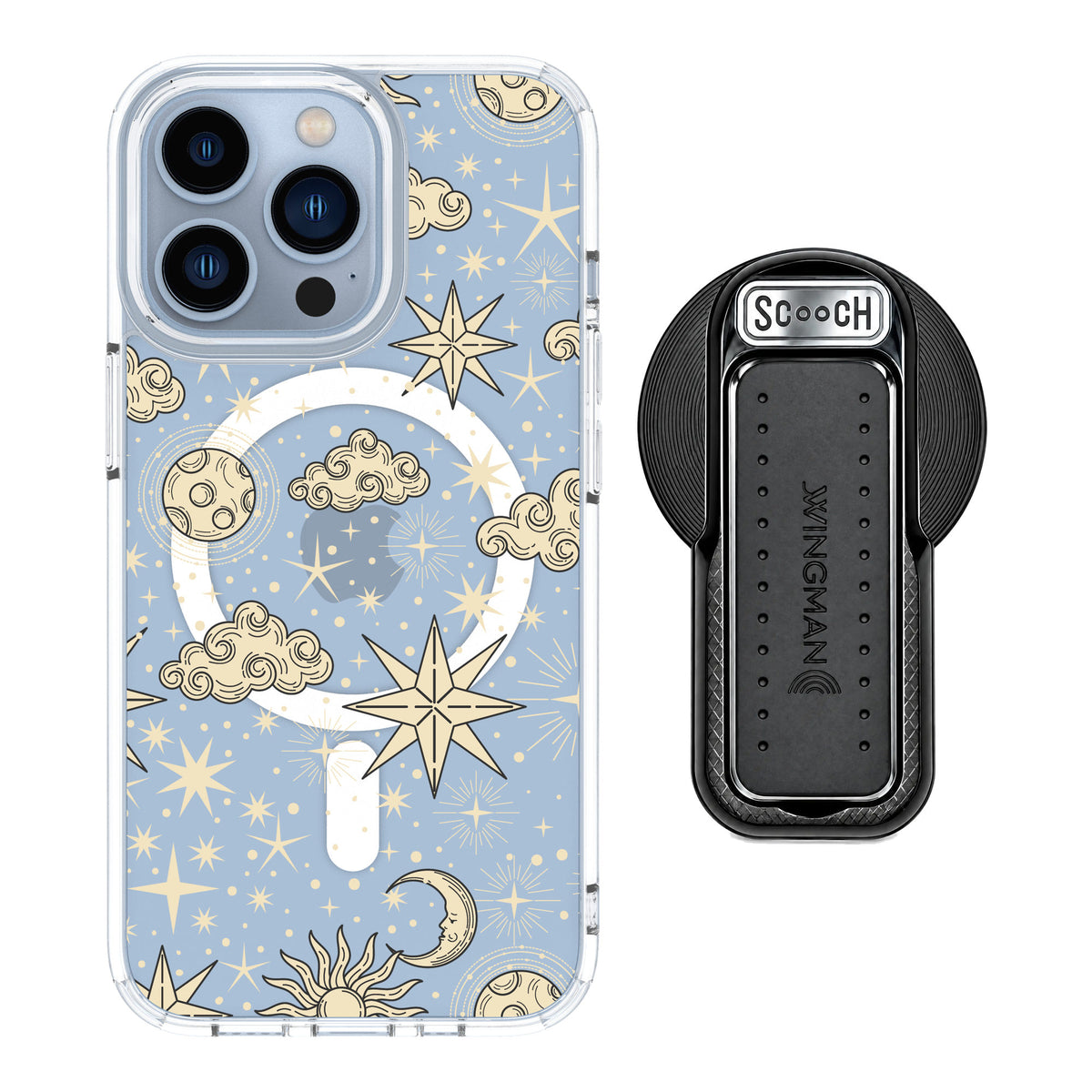 Scooch MagCase Celestial Sleep for iPhone 13 Pro — MagSafe Wingback Bundle - Black