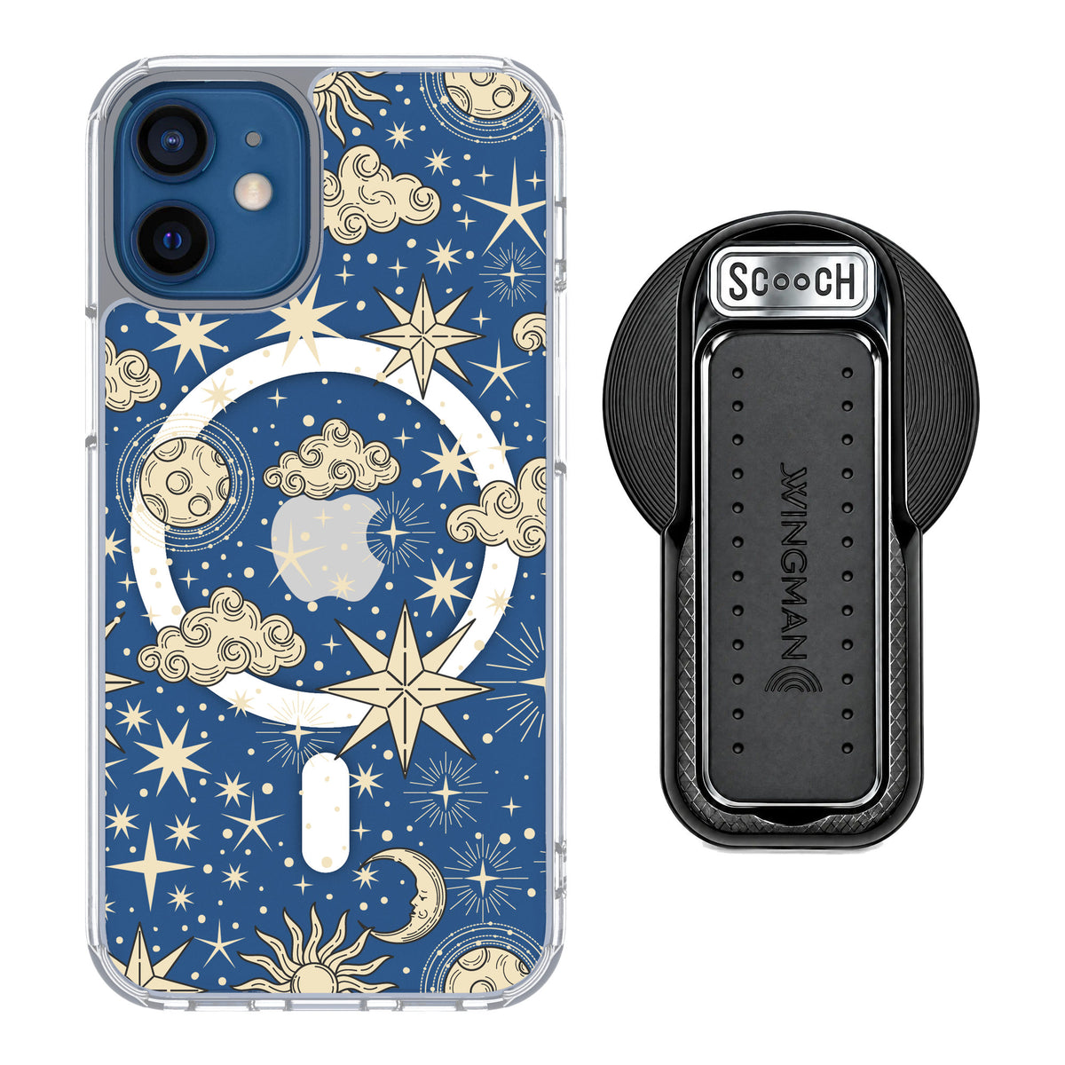 Scooch MagCase Celestial Sleep for iPhone 12 mini — MagSafe Wingback Bundle - Black