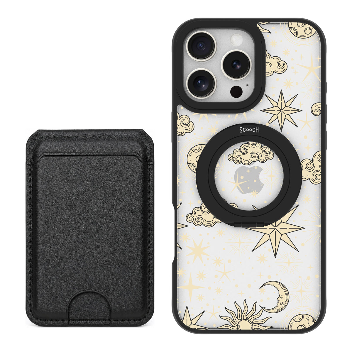 Scooch MagCase Celestial Sleep for iPhone 16 Pro Max — Black MagWallet Bundle