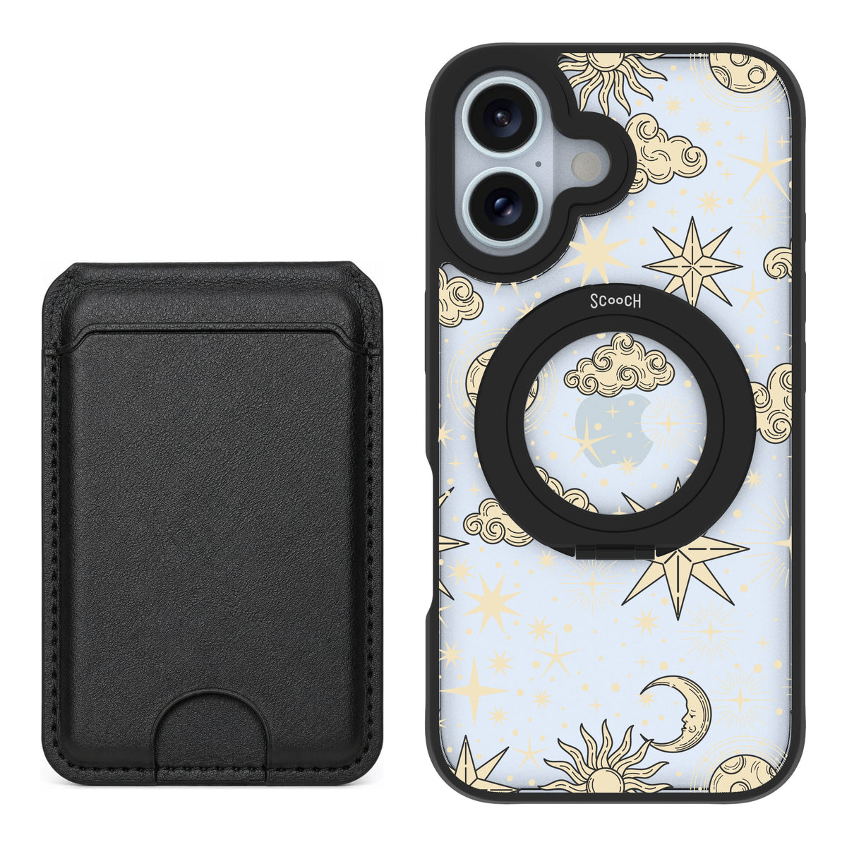 Scooch MagCase Celestial Sleep for iPhone 16 — Black MagWallet Bundle