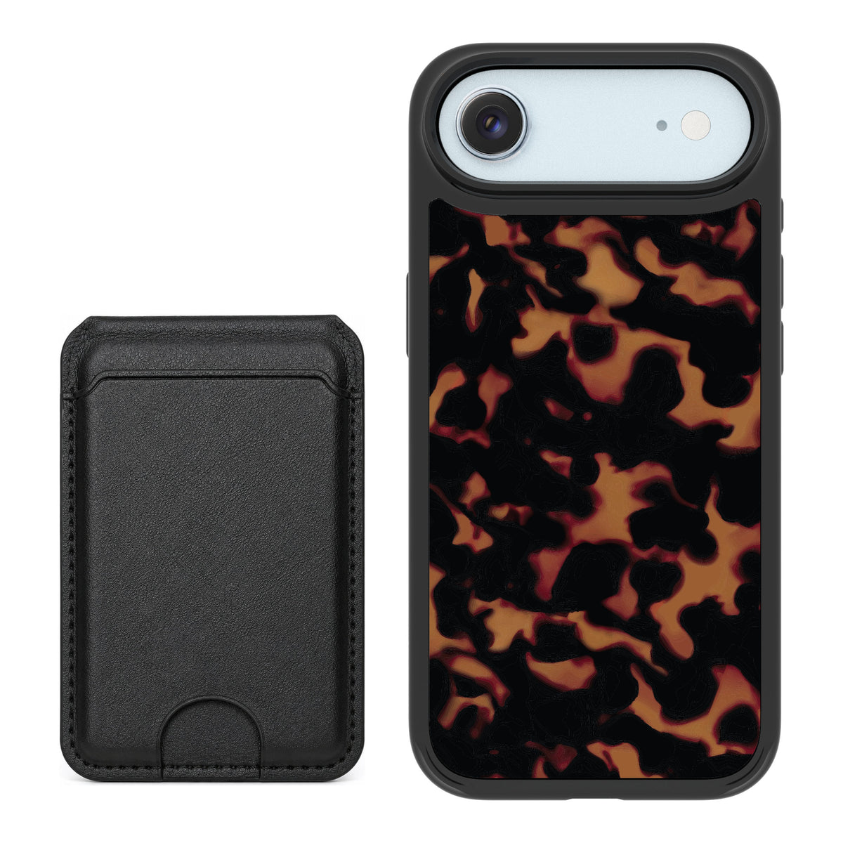 Scooch MagCase Tortoise Shell for iPhone Air — Black MagWallet Bundle