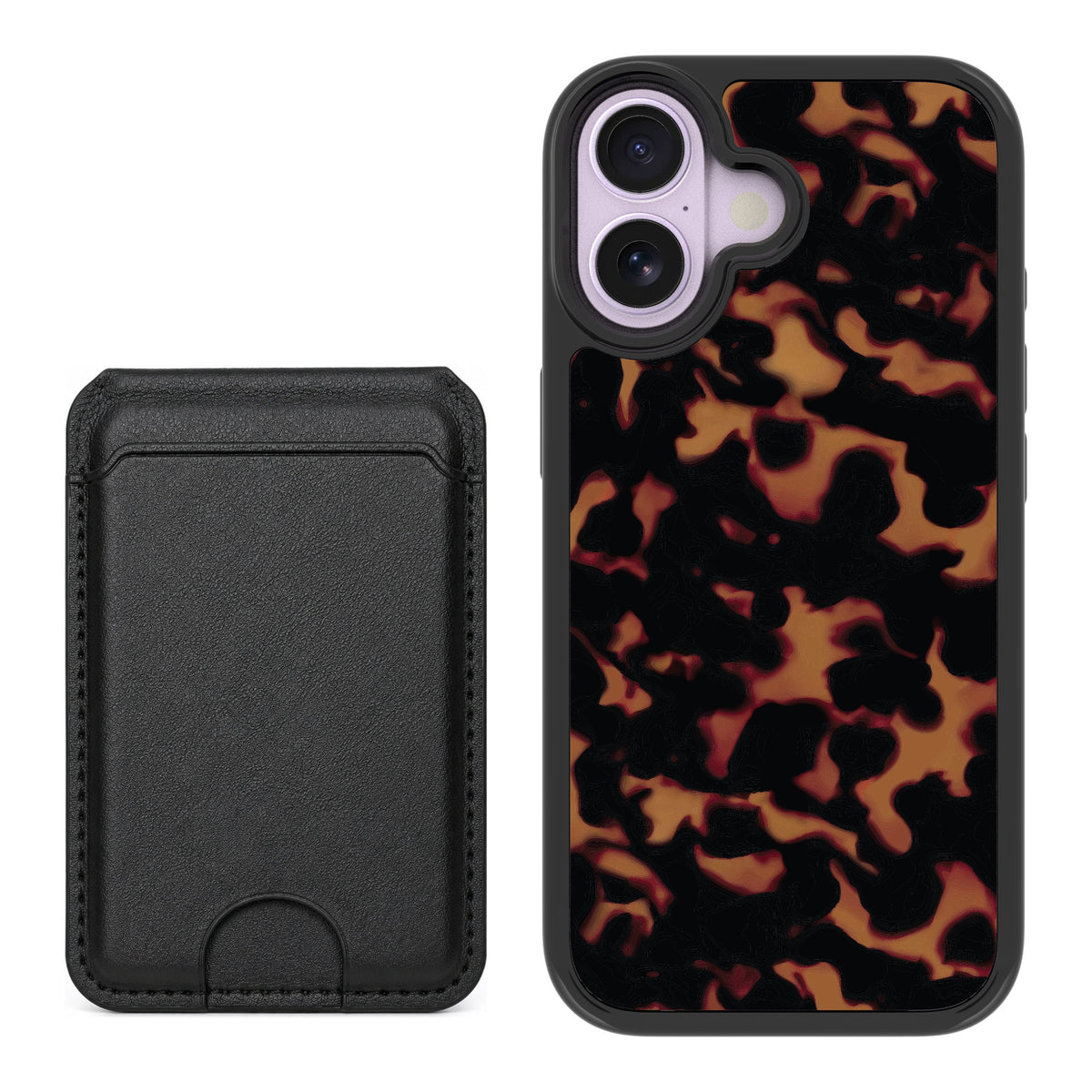 Scooch MagCase Tortoise Shell for iPhone 17 — Black MagWallet Bundle