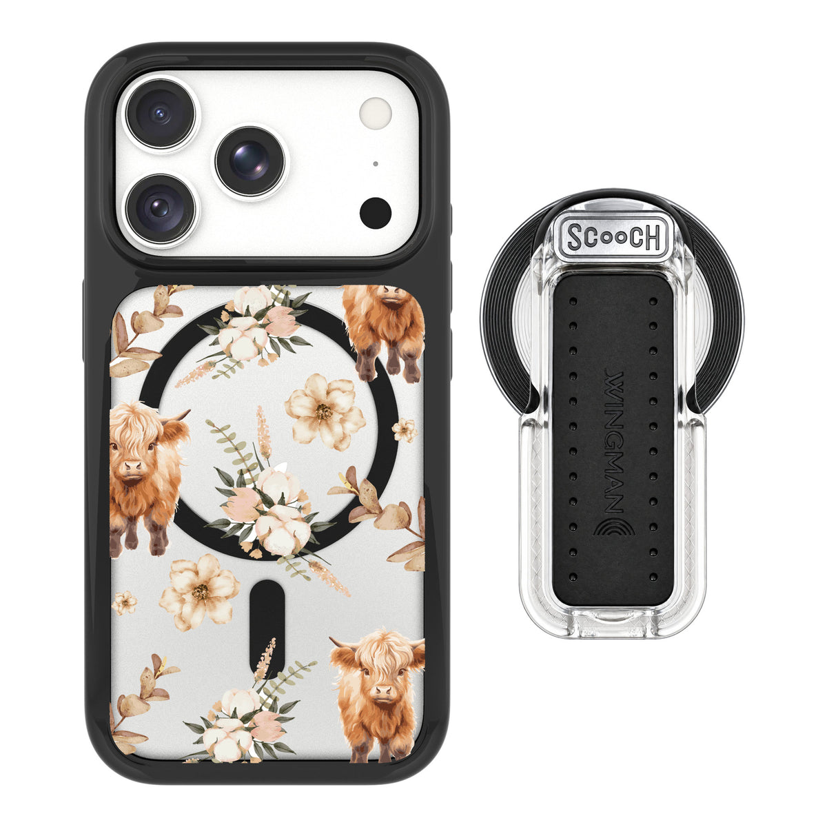 Scooch MagCase Baby Cow for iPhone 18 Pro Max — MagSafe Wingback Bundle - Clear