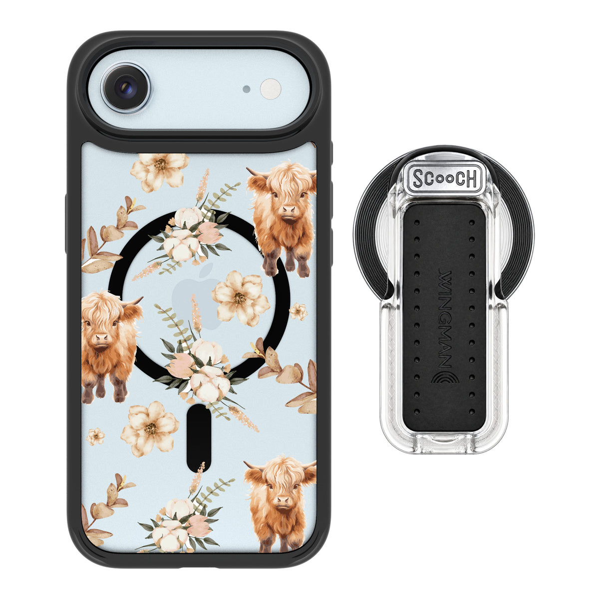 Scooch MagCase Baby Cow for iPhone Air — MagSafe Wingback Bundle - Clear