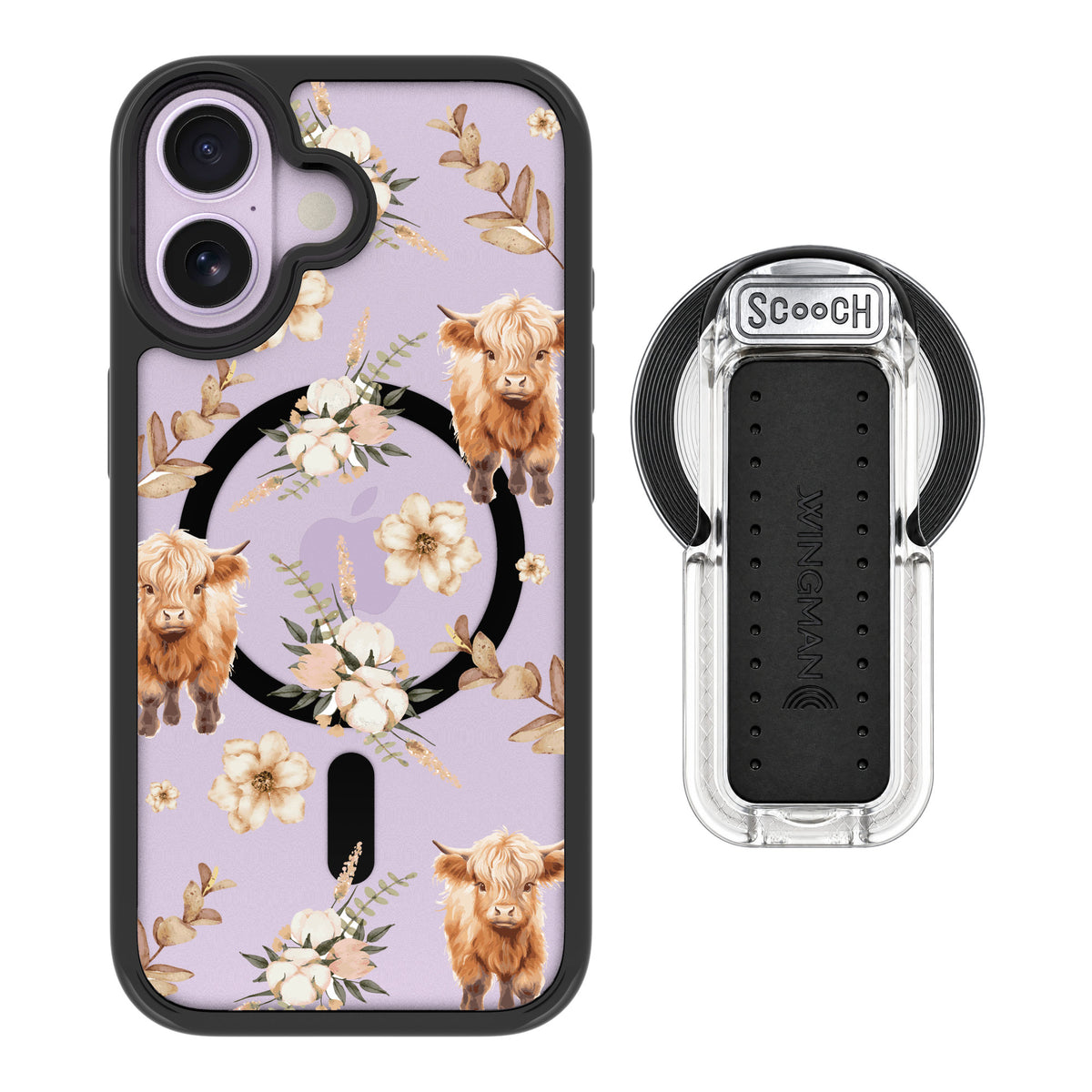 Scooch MagCase Baby Cow for iPhone 17 — MagSafe Wingback Bundle - Clear