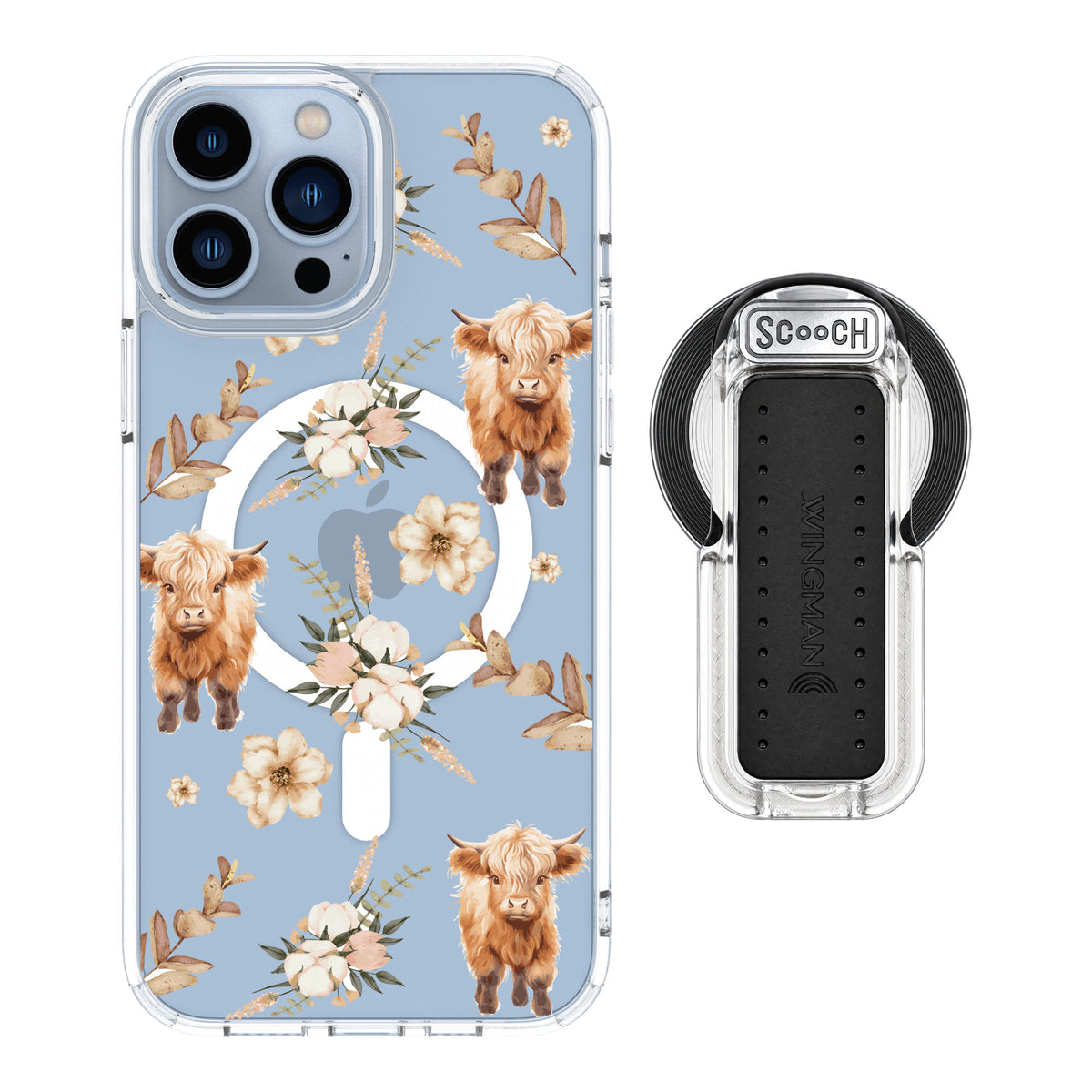 Scooch MagCase Baby Cow for iPhone 13 Pro Max — MagSafe Wingback Bundle - Clear
