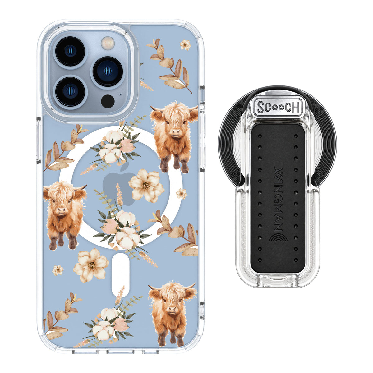 Scooch MagCase Baby Cow for iPhone 13 Pro — MagSafe Wingback Bundle - Clear