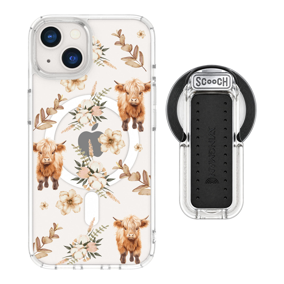 Scooch MagCase Baby Cow for iPhone 13 — MagSafe Wingback Bundle - Clear