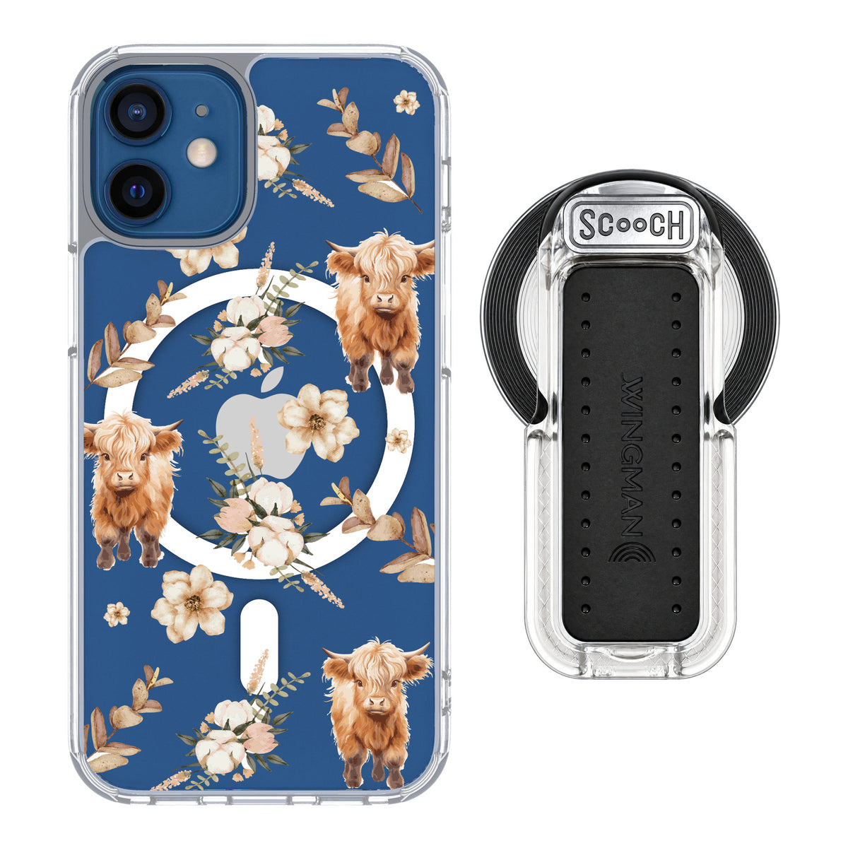 Scooch MagCase Baby Cow for iPhone 12 mini — MagSafe Wingback Bundle - Clear
