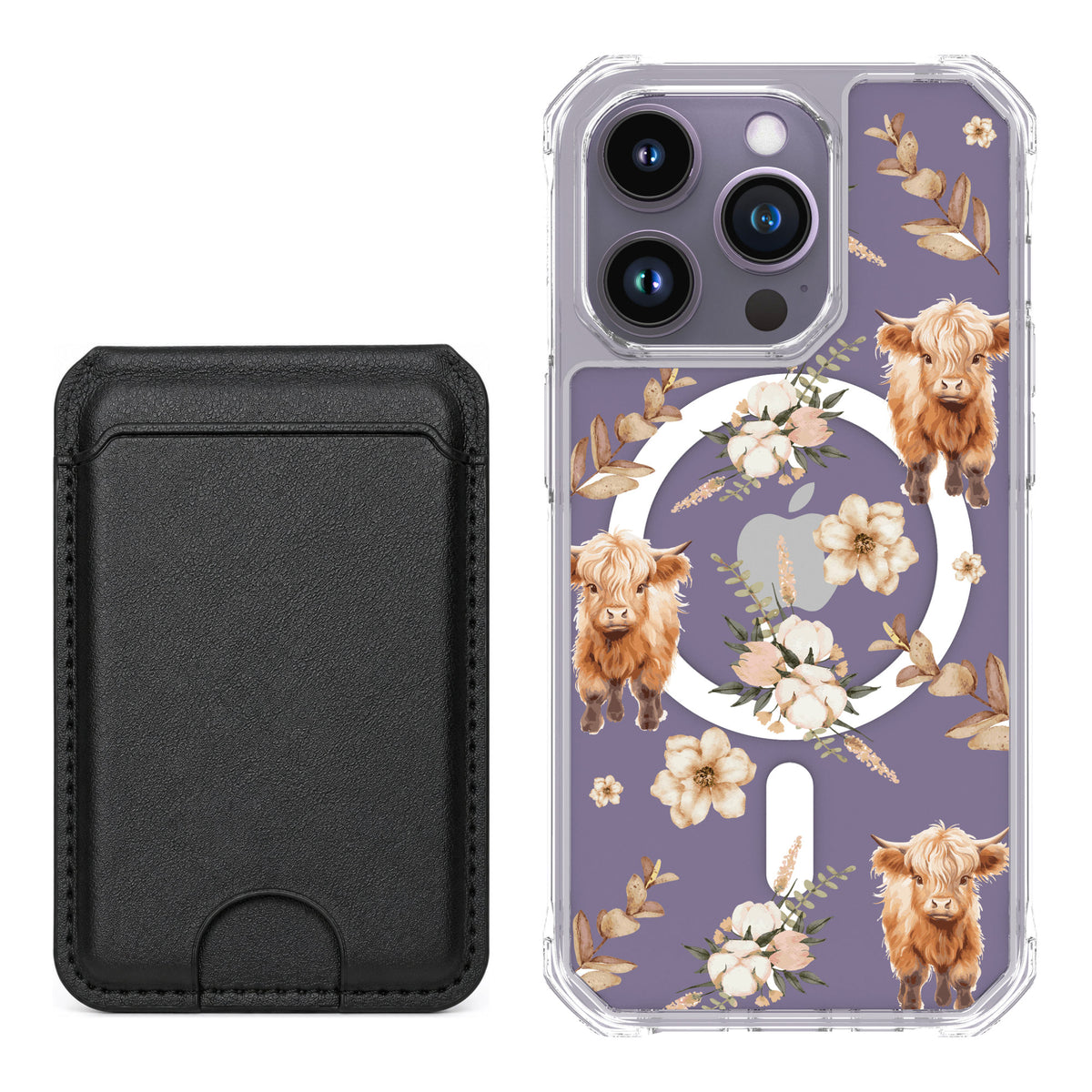 Scooch MagCase Baby Cow for iPhone 14 Pro — Black MagWallet Bundle