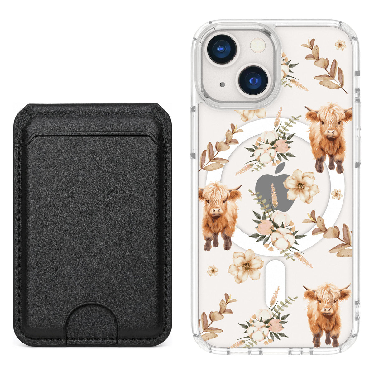Scooch MagCase Baby Cow for iPhone 13 mini — Black MagWallet Bundle